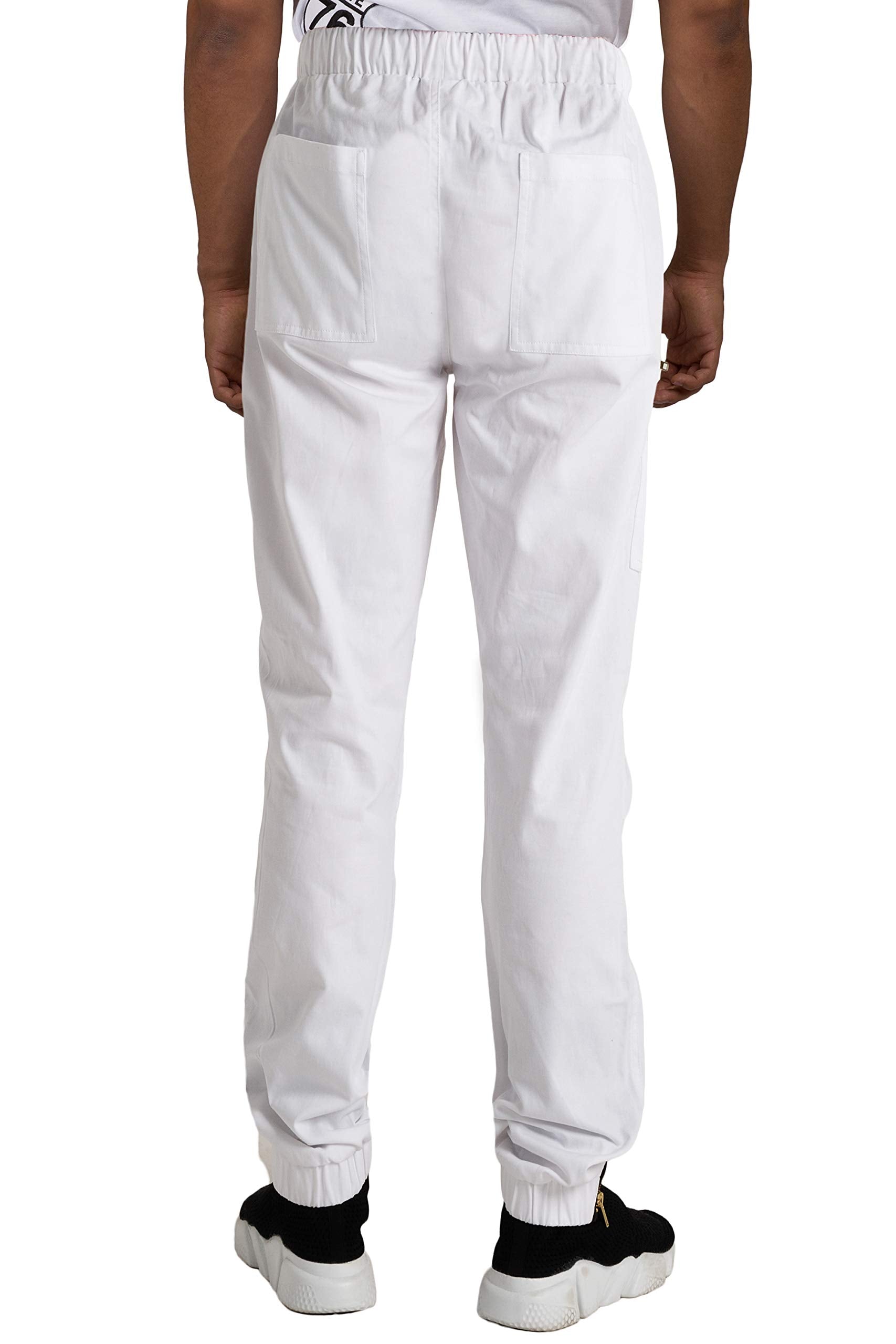 VIBES Men's Twill Moto Zipper Cargo Pocket Zipper Leg Open Jogger Pants