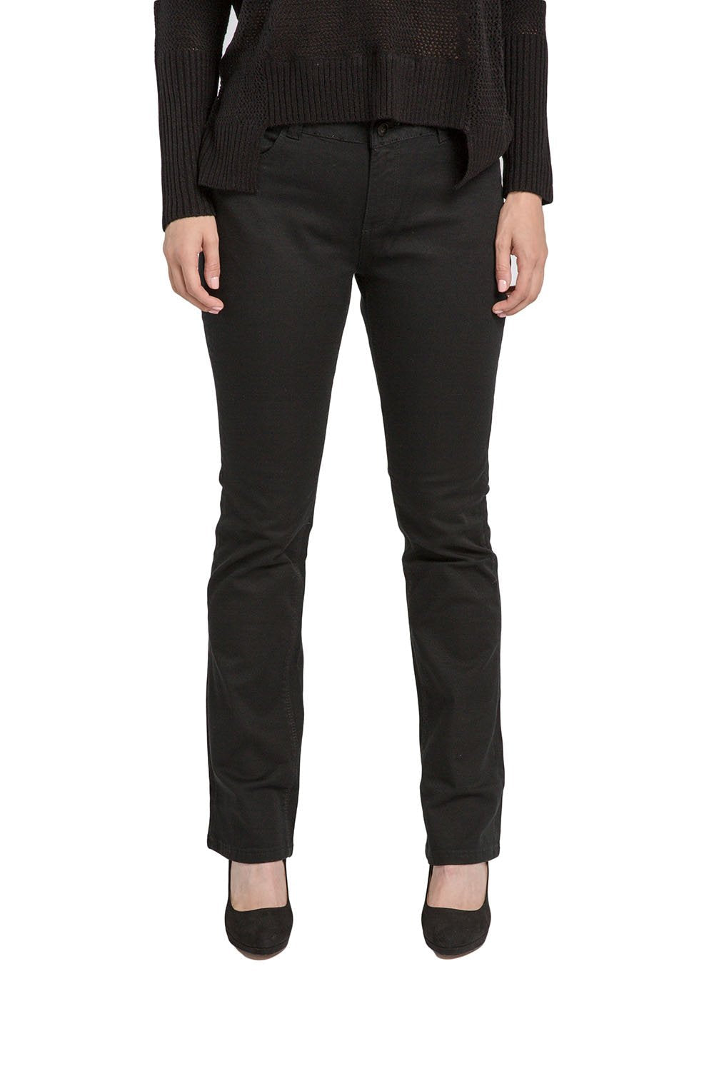 Miss Halladay Women's Black Stretch Denim Skinny Bootcut Jeans Midrise