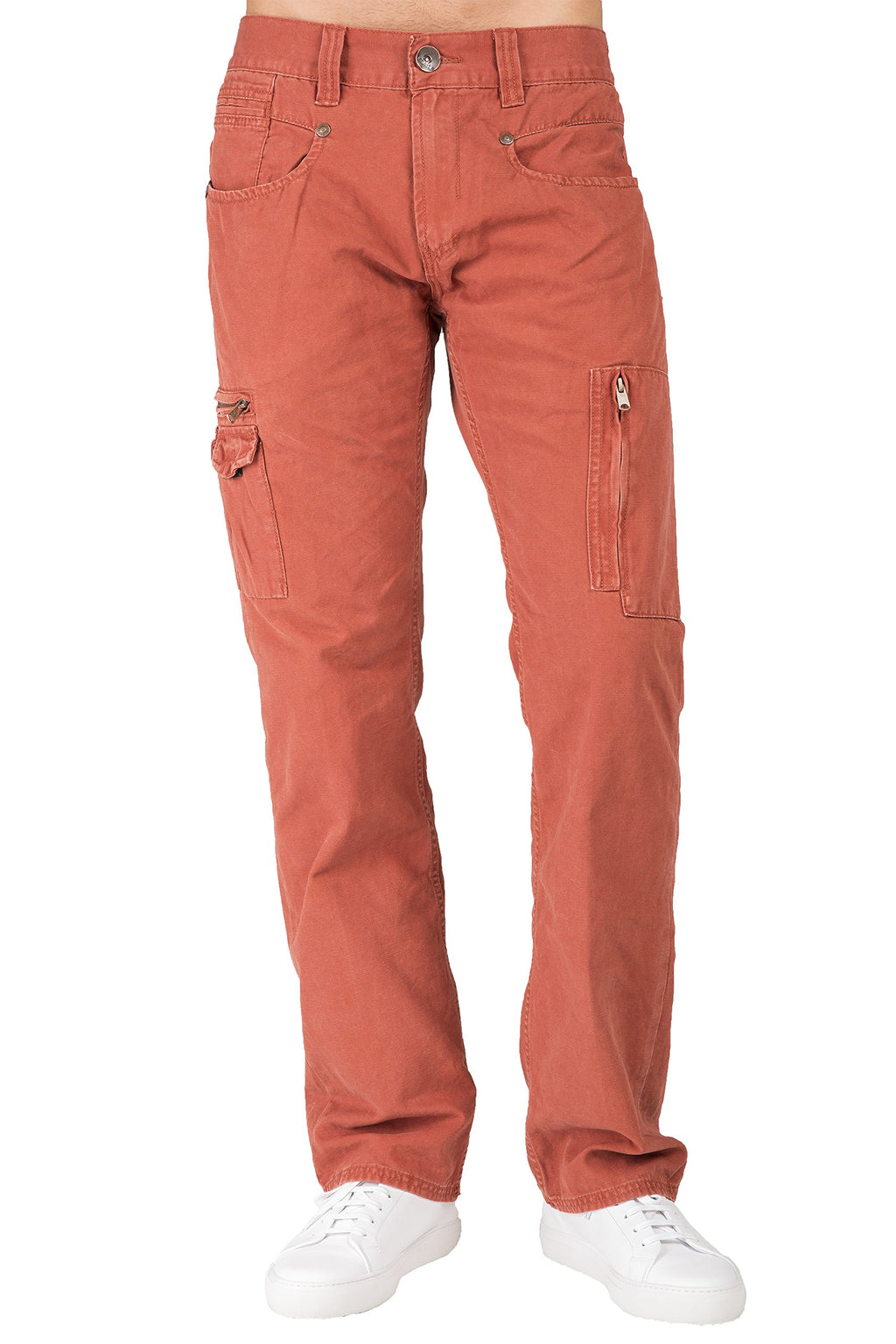 Level 7 Men's Relaxed Straight Canvas Premium Jeans Utility Zipper Pocket