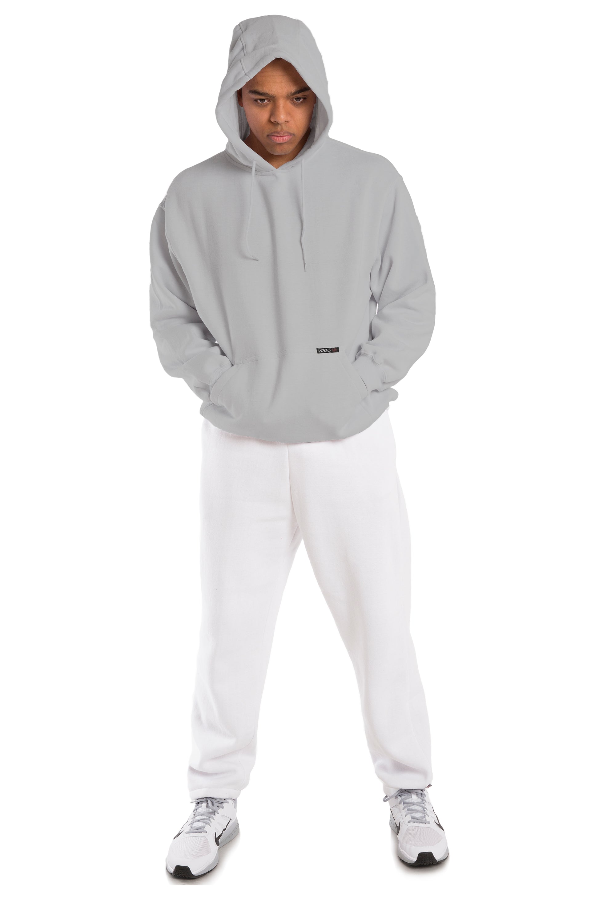 Vibes Man's Fleece Pullover Hoodie Sweatshirt With Kangaroo Pocket