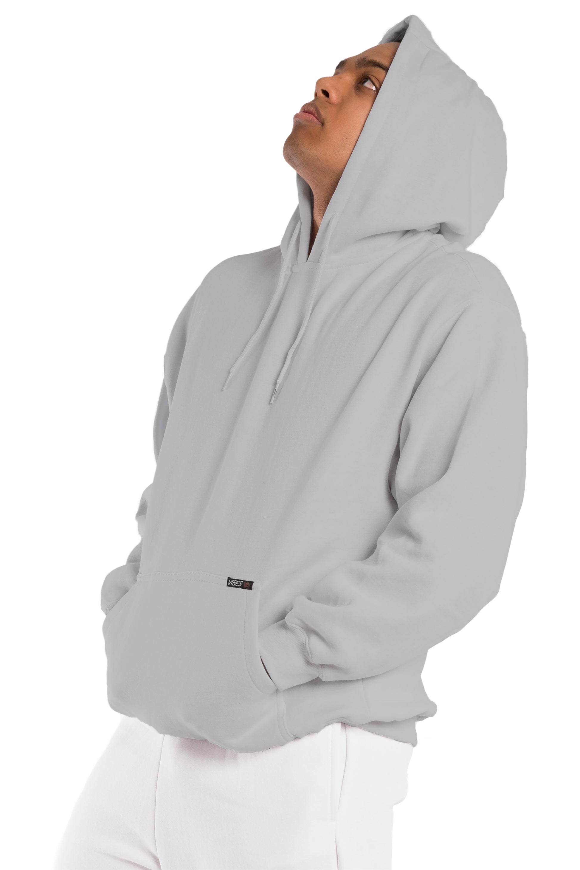 Vibes Man's Fleece Pullover Hoodie Sweatshirt With Kangaroo Pocket
