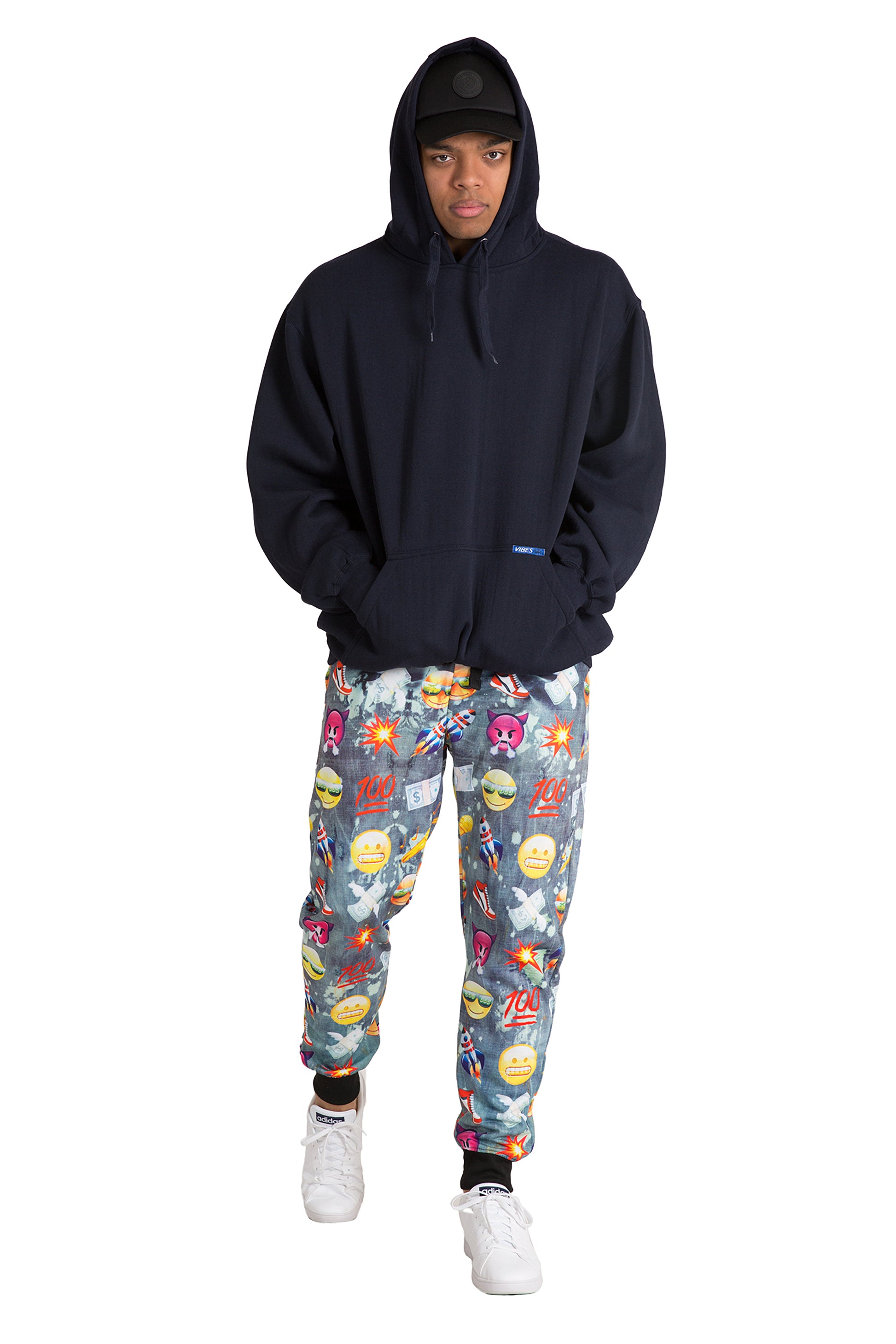 Vibes Man's Fleece Pullover Hoodie Sweatshirt With Kangaroo Pocket