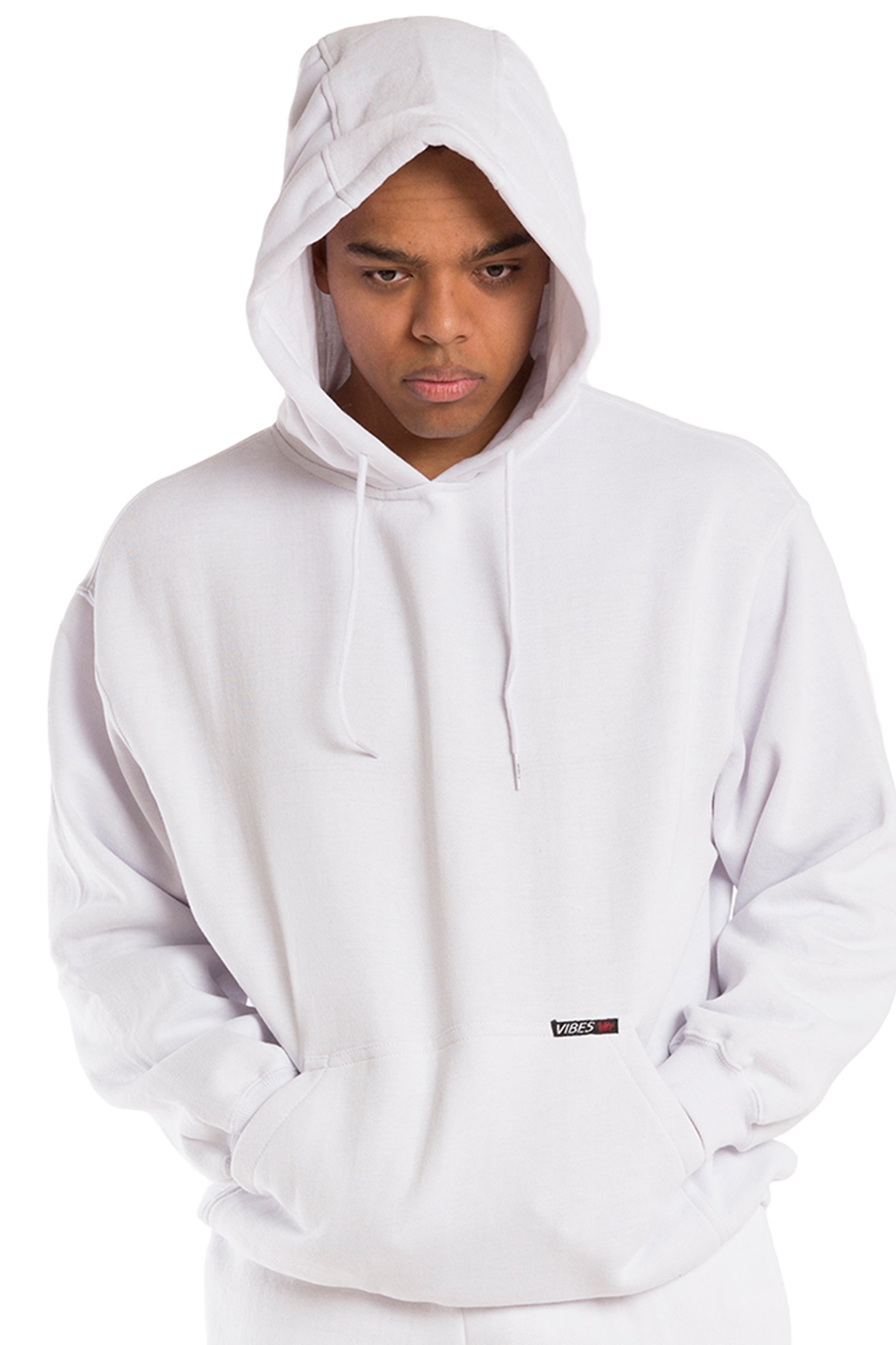Vibes Man's Fleece Pullover Hoodie Sweatshirt With Kangaroo Pocket