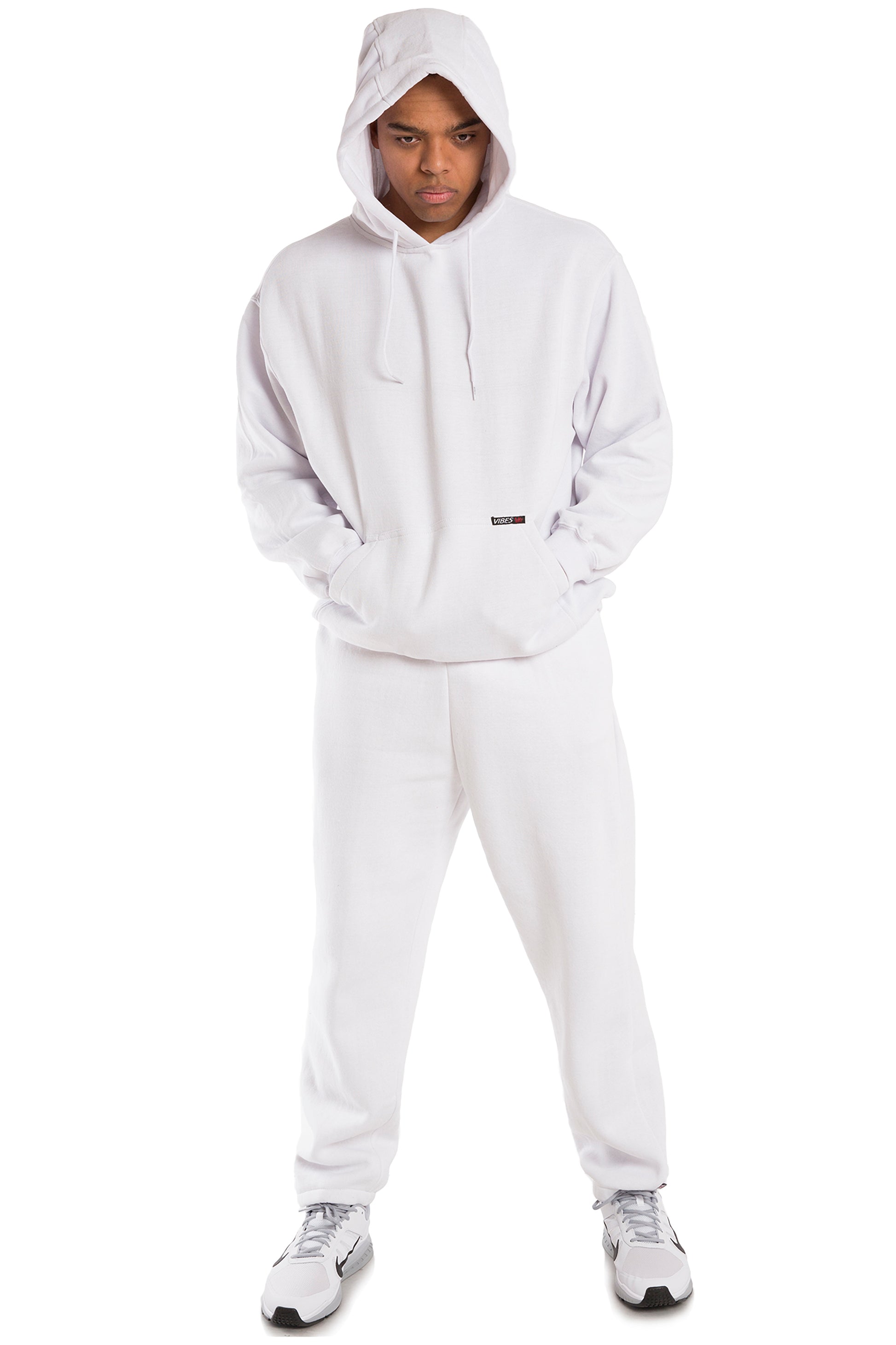 Vibes Man's Fleece Pullover Hoodie Sweatshirt With Kangaroo Pocket