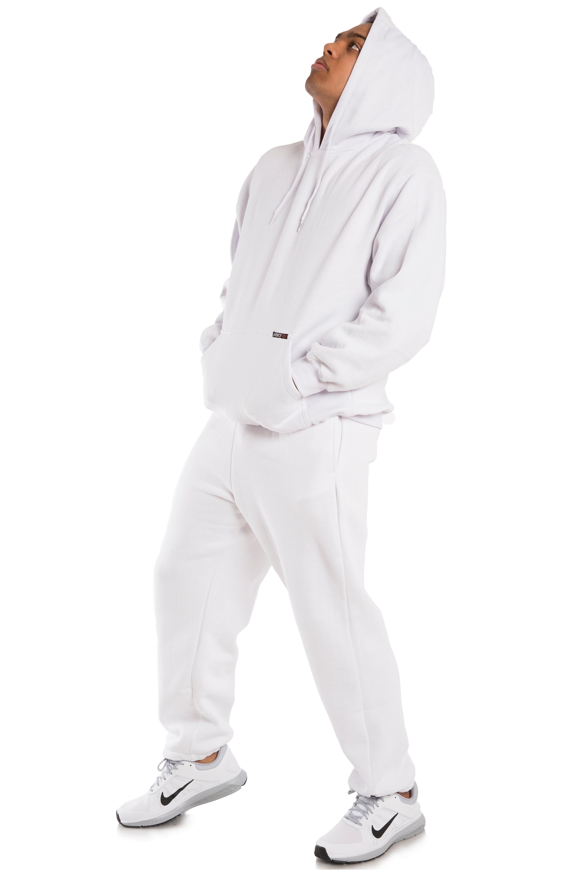 Vibes Man's Fleece Pullover Hoodie Sweatshirt With Kangaroo Pocket