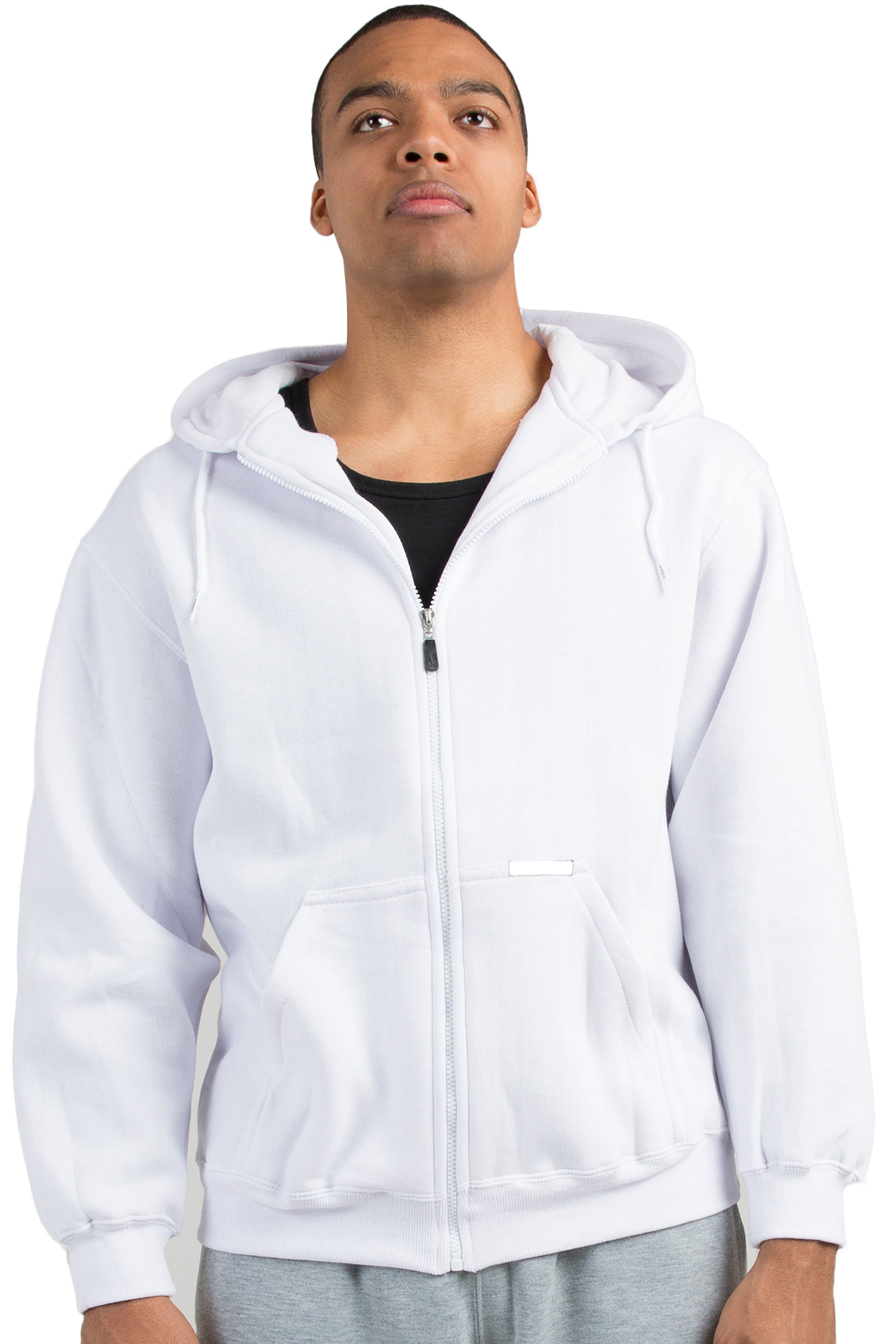 Vibes Men's Fleece Zip Up Hoodie Jackets Kangaroo Pockets Rib Bottom