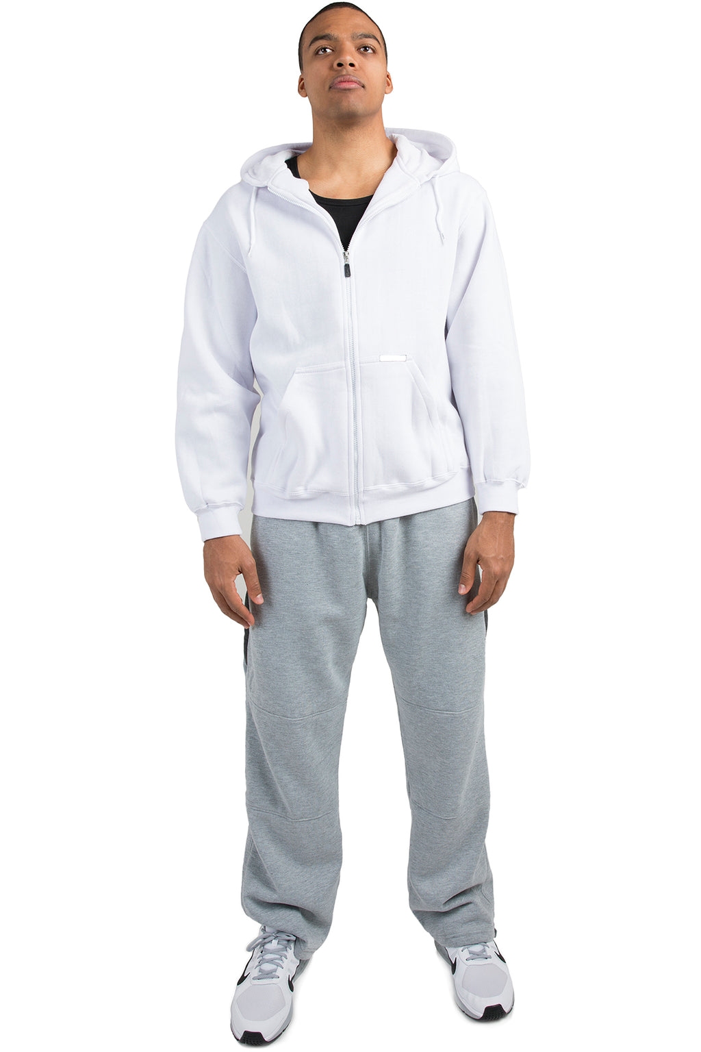 Vibes Men's Fleece Zip Up Hoodie Jackets Kangaroo Pockets Rib Bottom