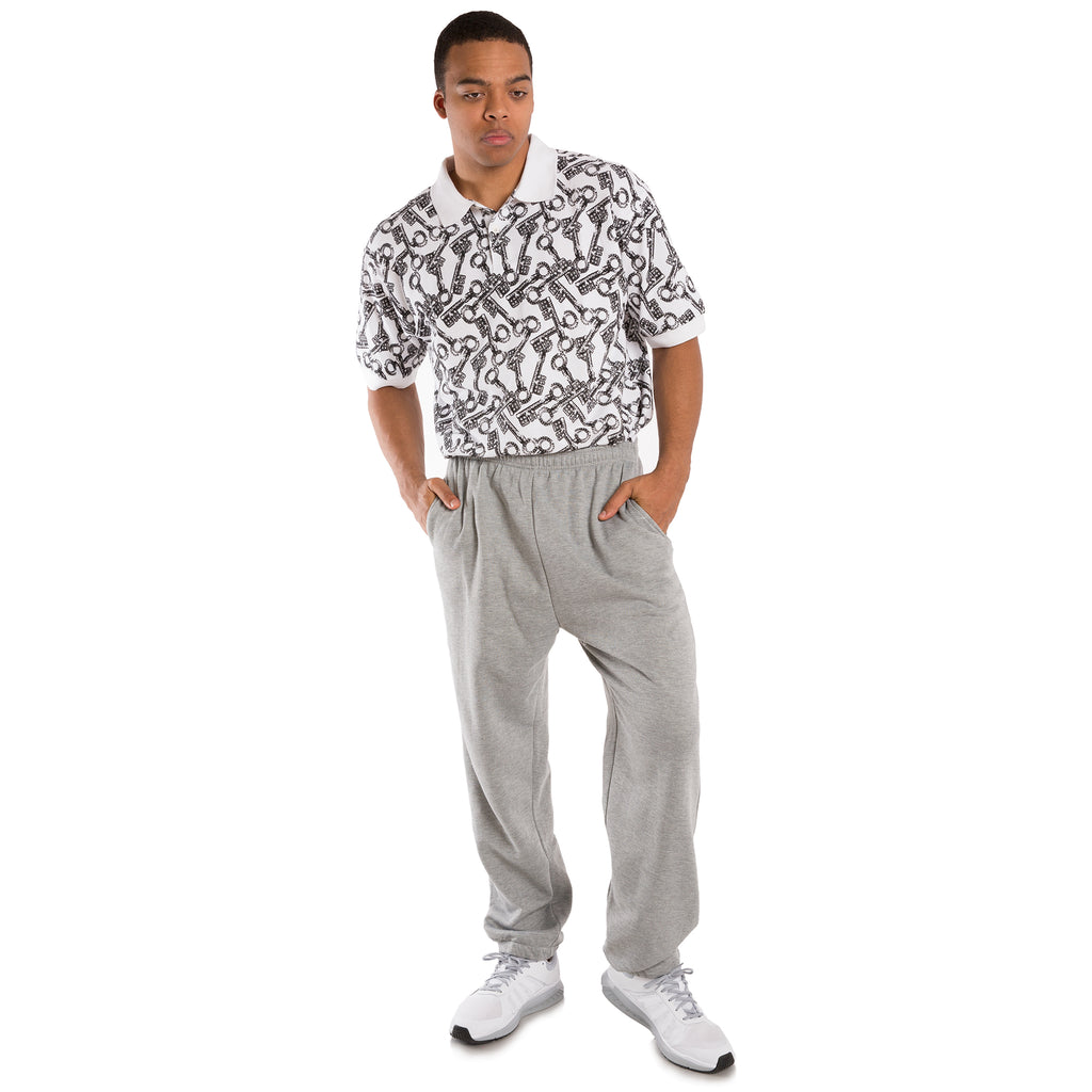 Vibes Men's Fleece Pull-On Sweatpants Relaxed Fit Elastic Bottom