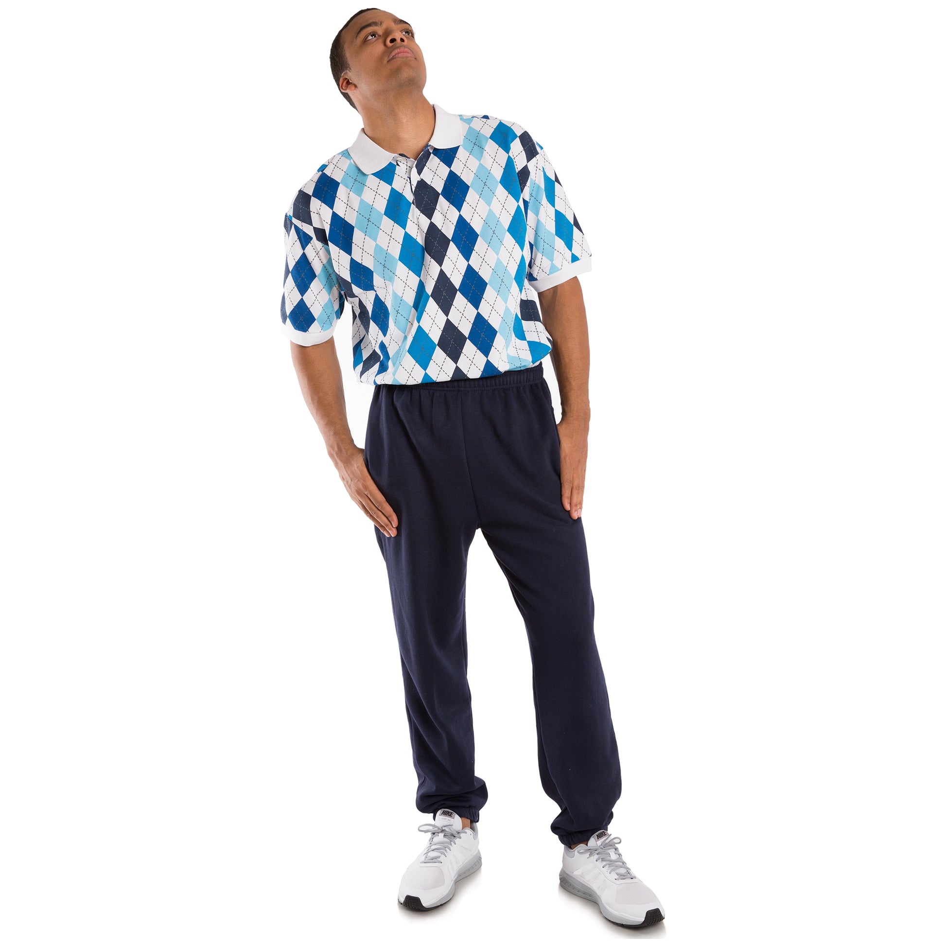 Vibes Men's Fleece Pull-On Sweatpants Relaxed Fit Elastic Bottom