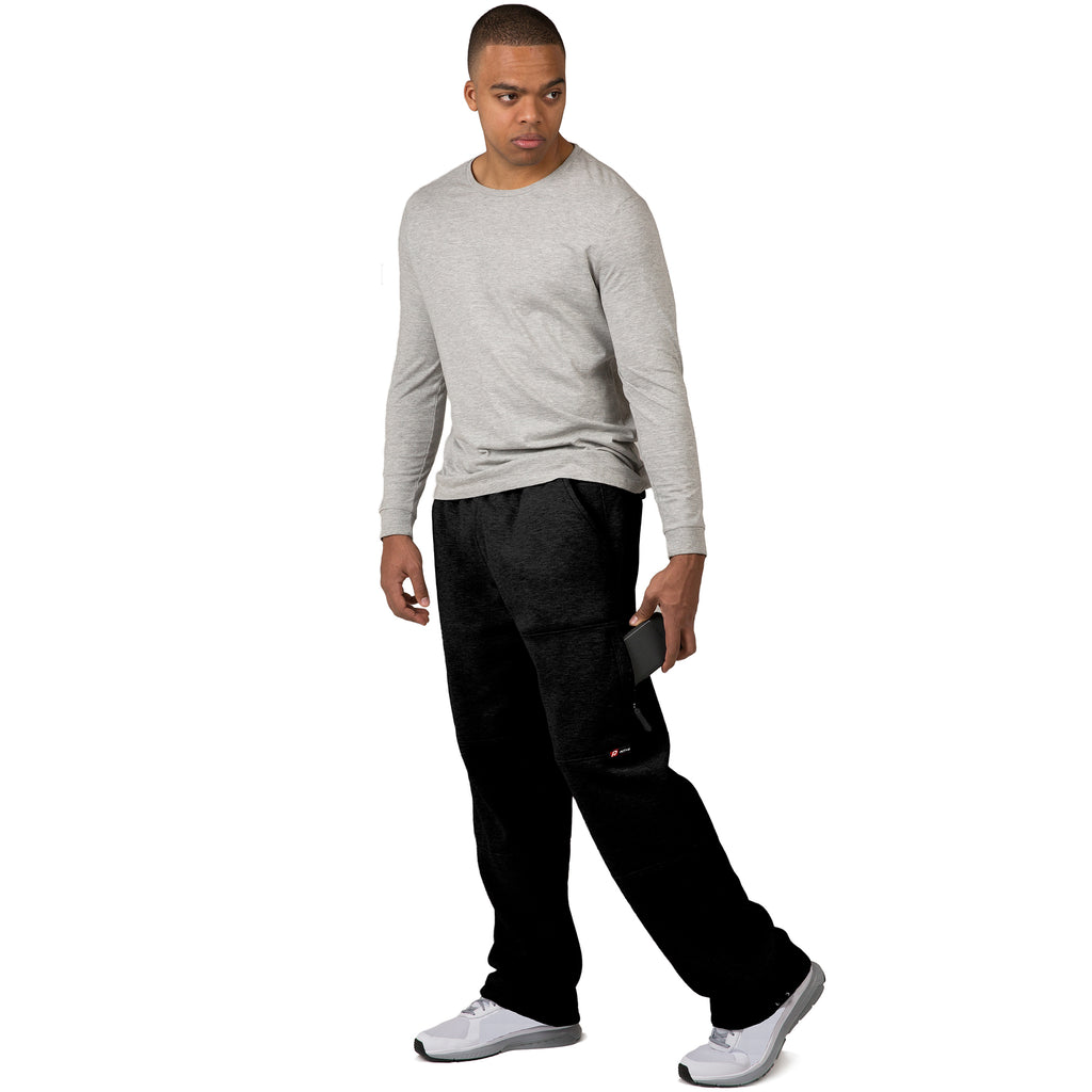 Vibes Men's Cargo Zipper Pocket Sweatpants Adjustable Bungee Cord open bottom