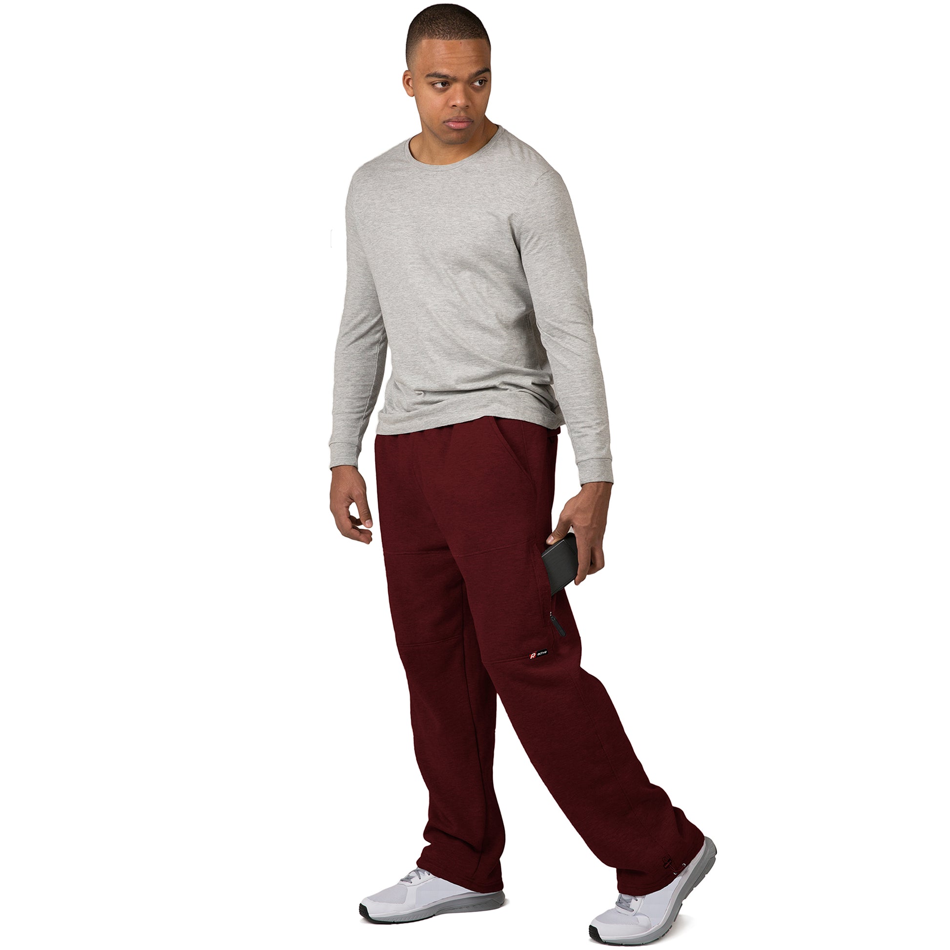 Vibes Men's Cargo Zipper Pocket Sweatpants Adjustable Bungee Cord open bottom