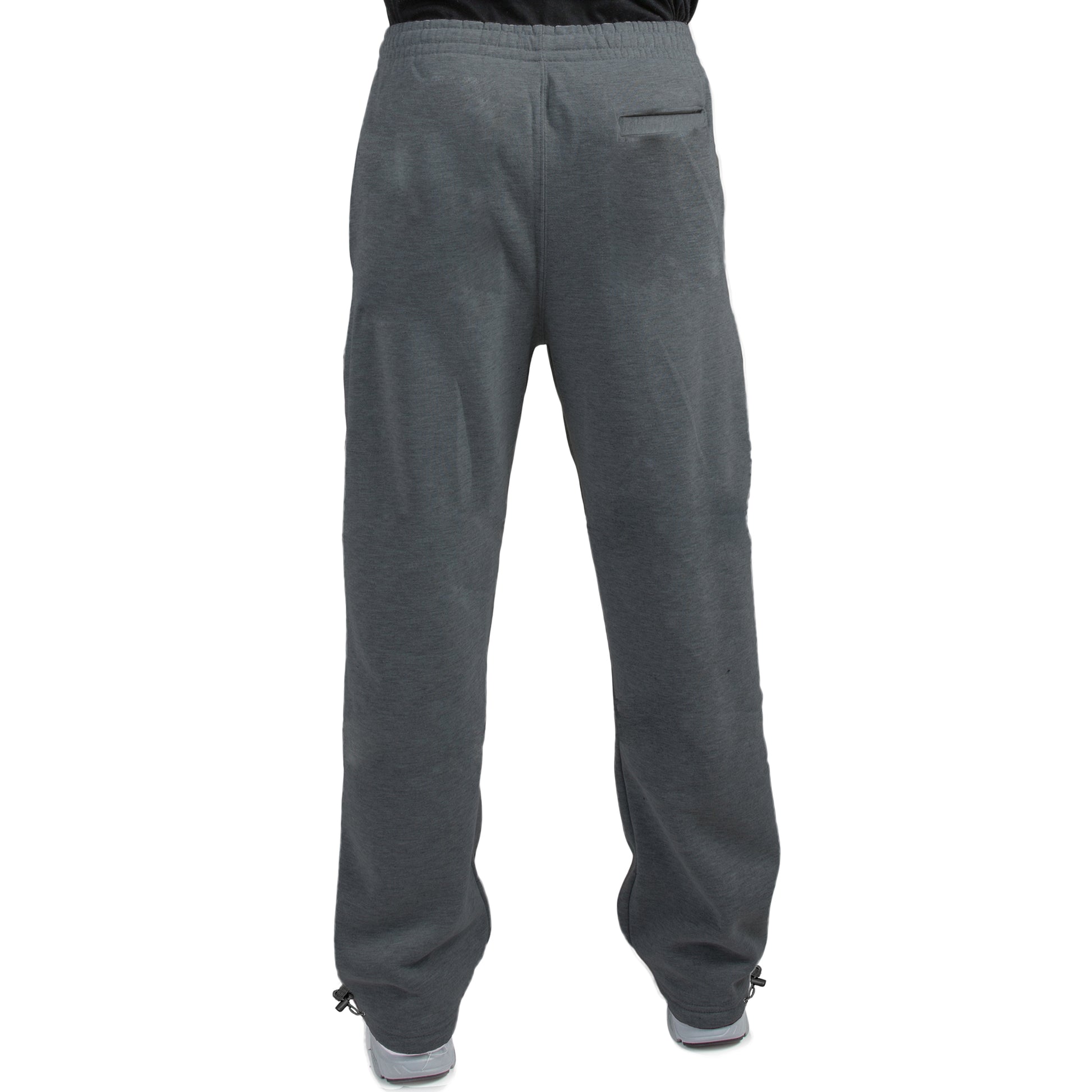 Vibes Men's Cargo Zipper Pocket Sweatpants Adjustable Bungee Cord open bottom