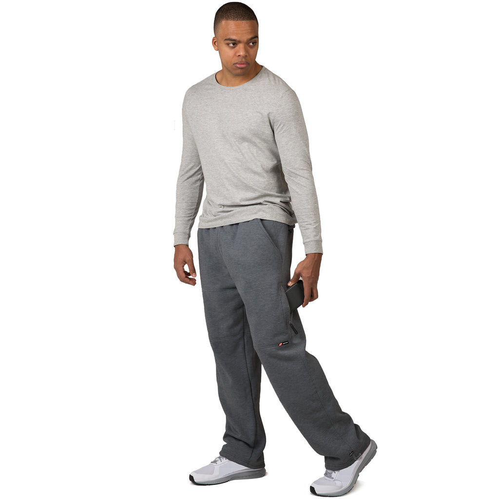 Vibes Men's Cargo Zipper Pocket Sweatpants Adjustable Bungee Cord open bottom