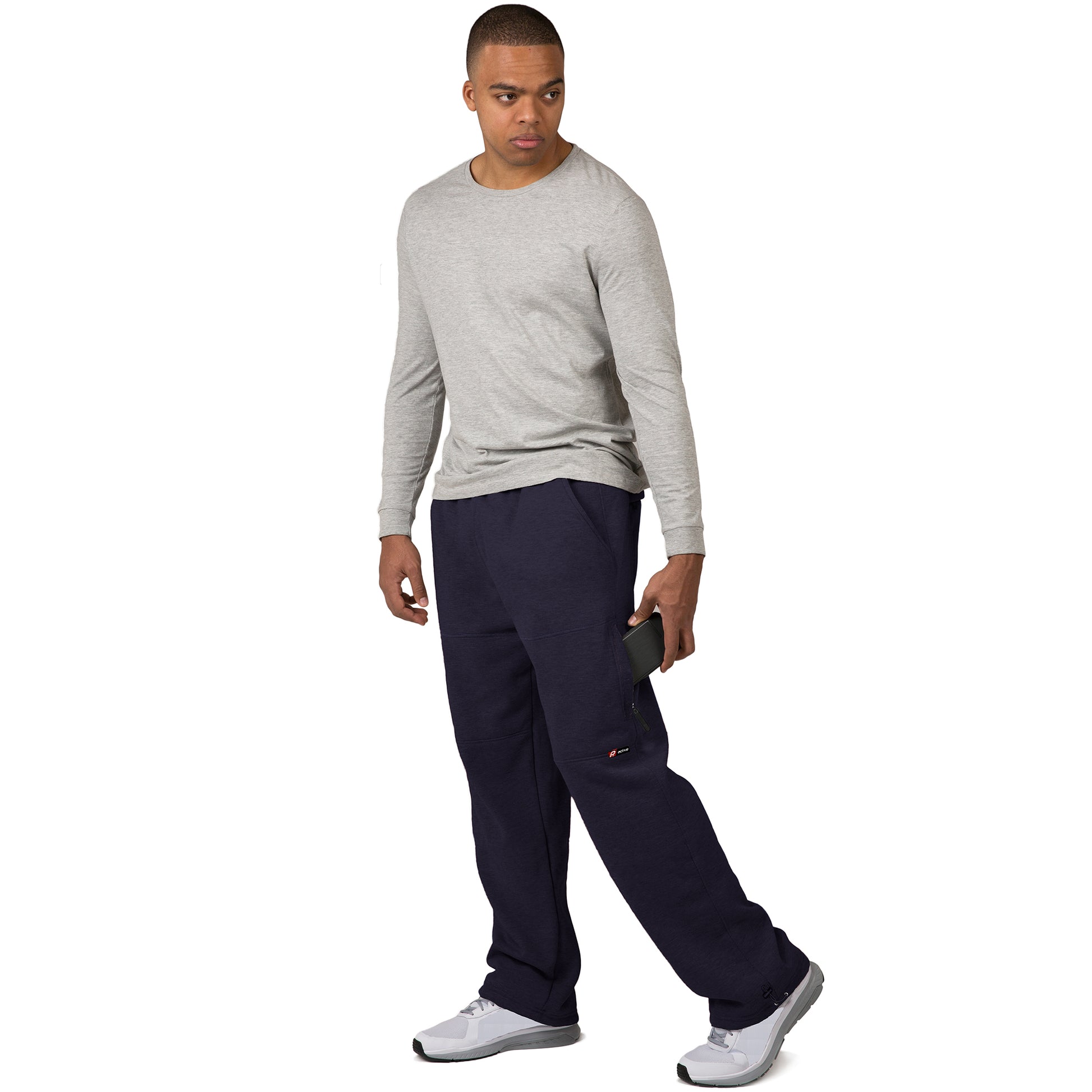 Vibes Men's Cargo Zipper Pocket Sweatpants Adjustable Bungee Cord open bottom