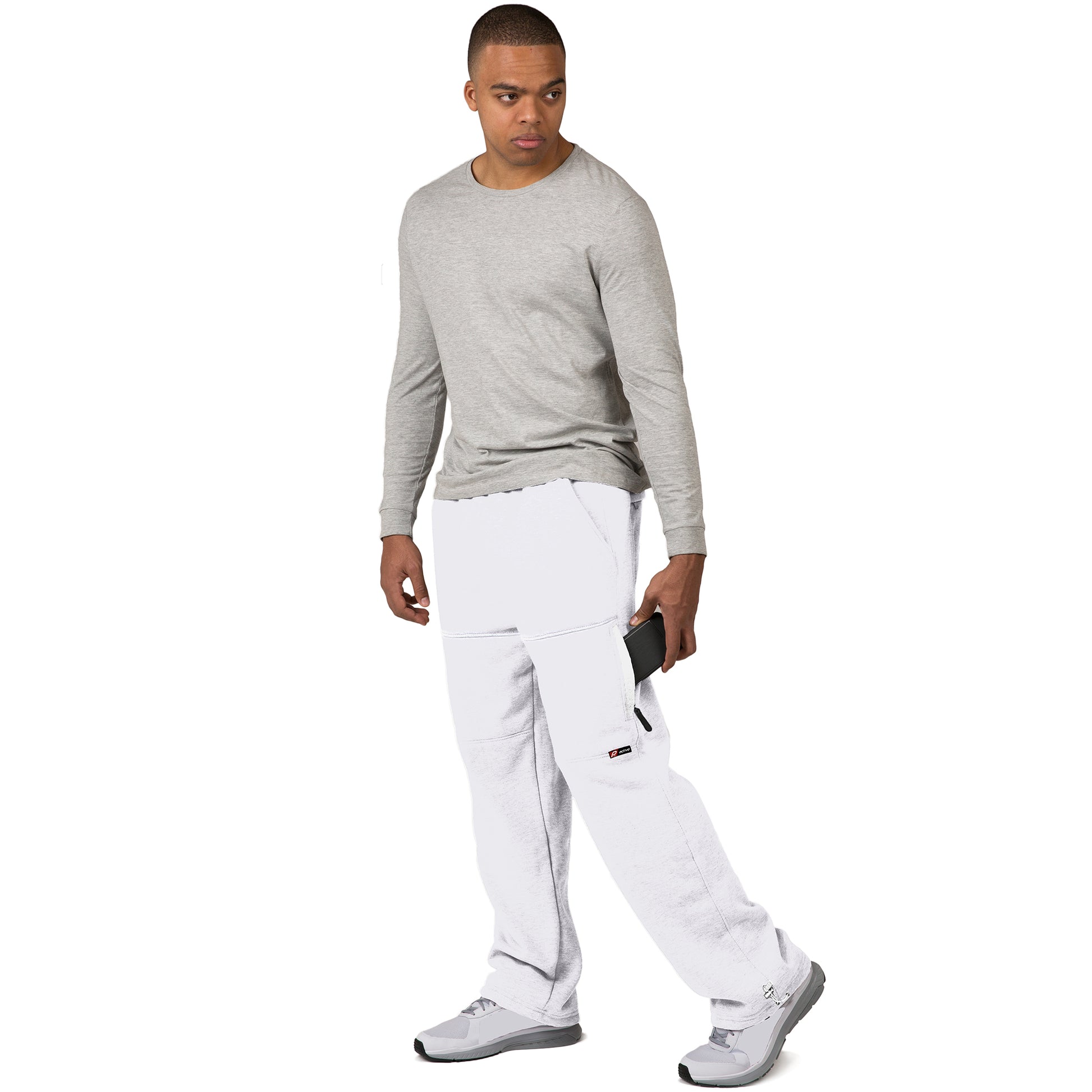 Vibes Men's Cargo Zipper Pocket Sweatpants Adjustable Bungee Cord open bottom