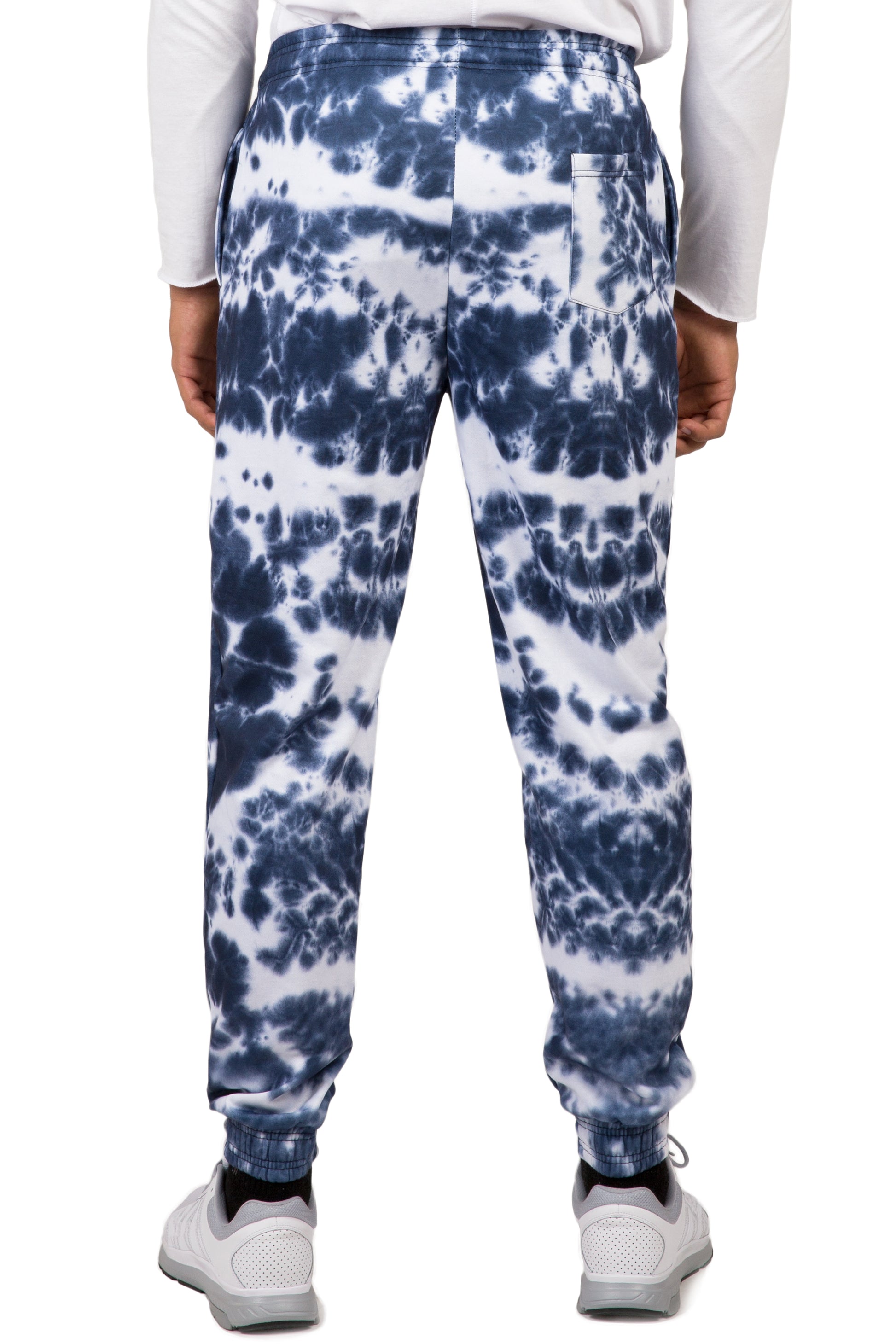 Vibes Men's Fleece Jogger Sweatpants Spotted Tie Dye Printed Elastic Cuff