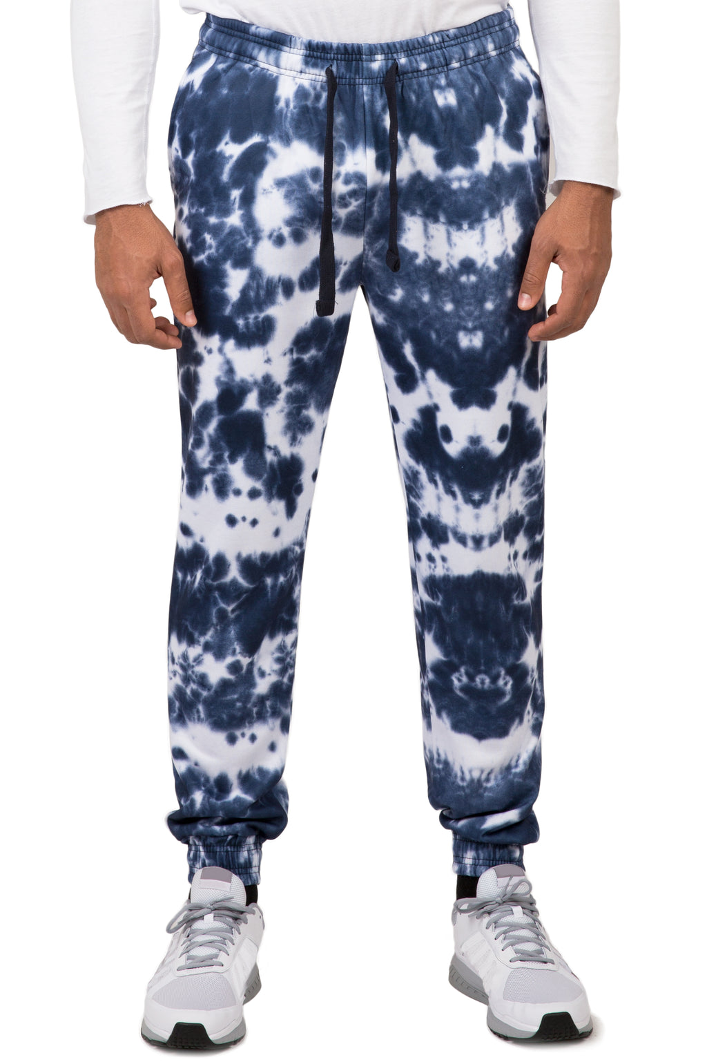 Vibes Men's Fleece Jogger Sweatpants Spotted Tie Dye Printed Elastic Cuff