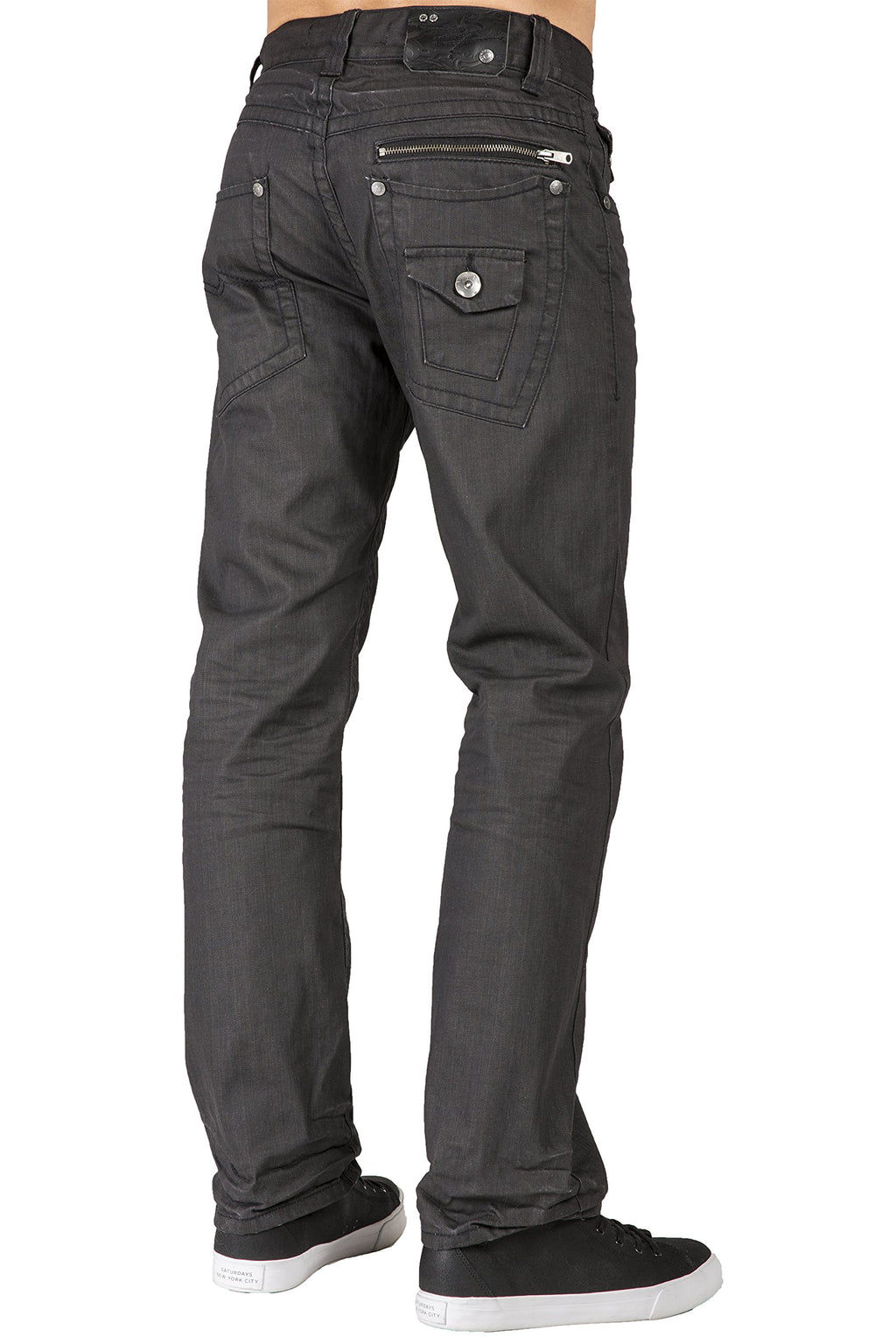 Level 7 Men's Relaxed Straight Leg Premium Denim Jeans Dark Vintage Hand Sanding