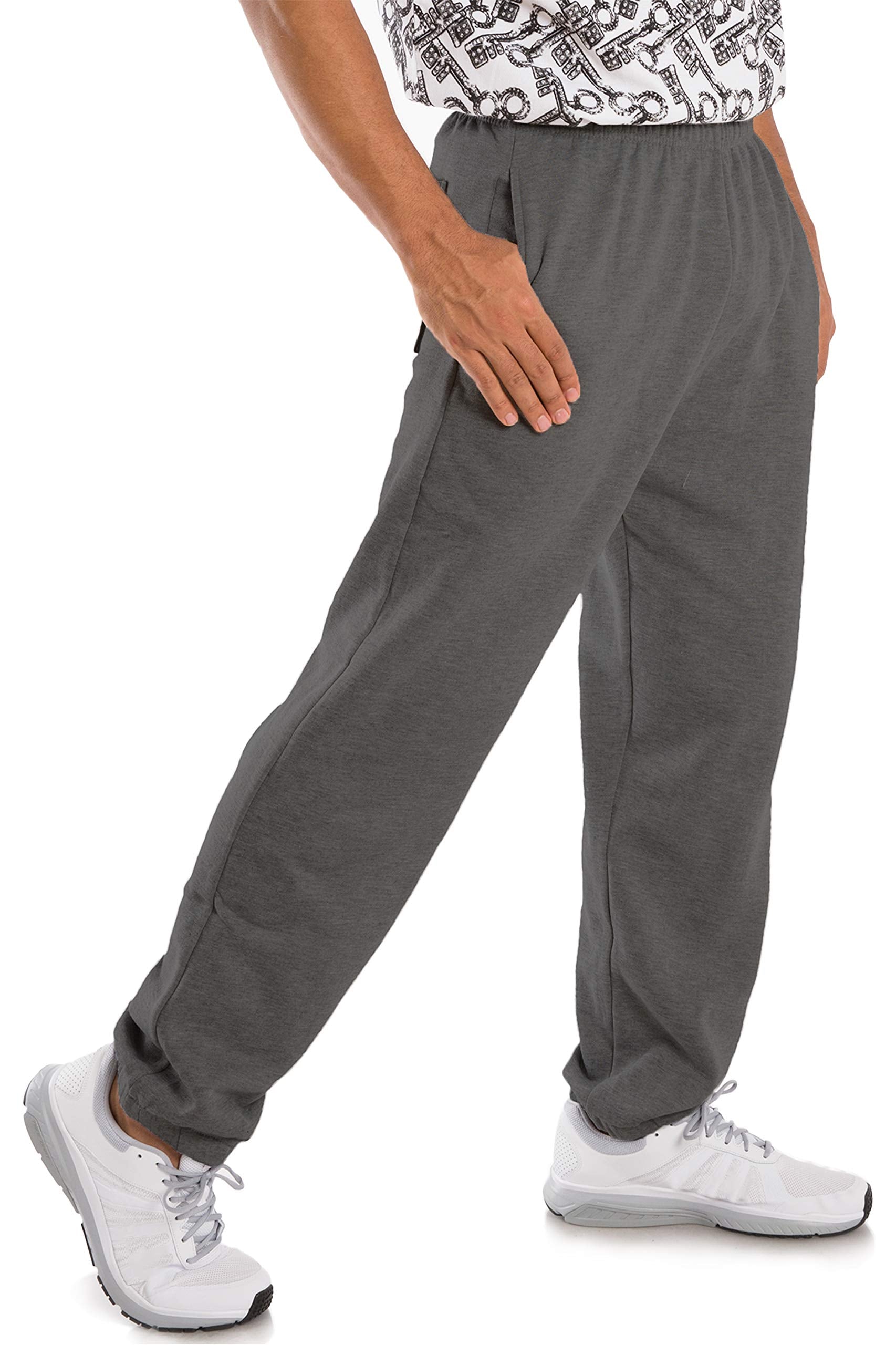VIBES Men's Fleece Sweatpants Elastic Waistband & Bottom Relaxed Fit