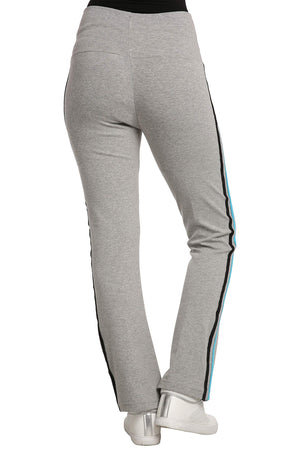Sweet Vibes Women's Stretch Rib Flare Bottom Yoga Pants High Waist Double Seam Stripes