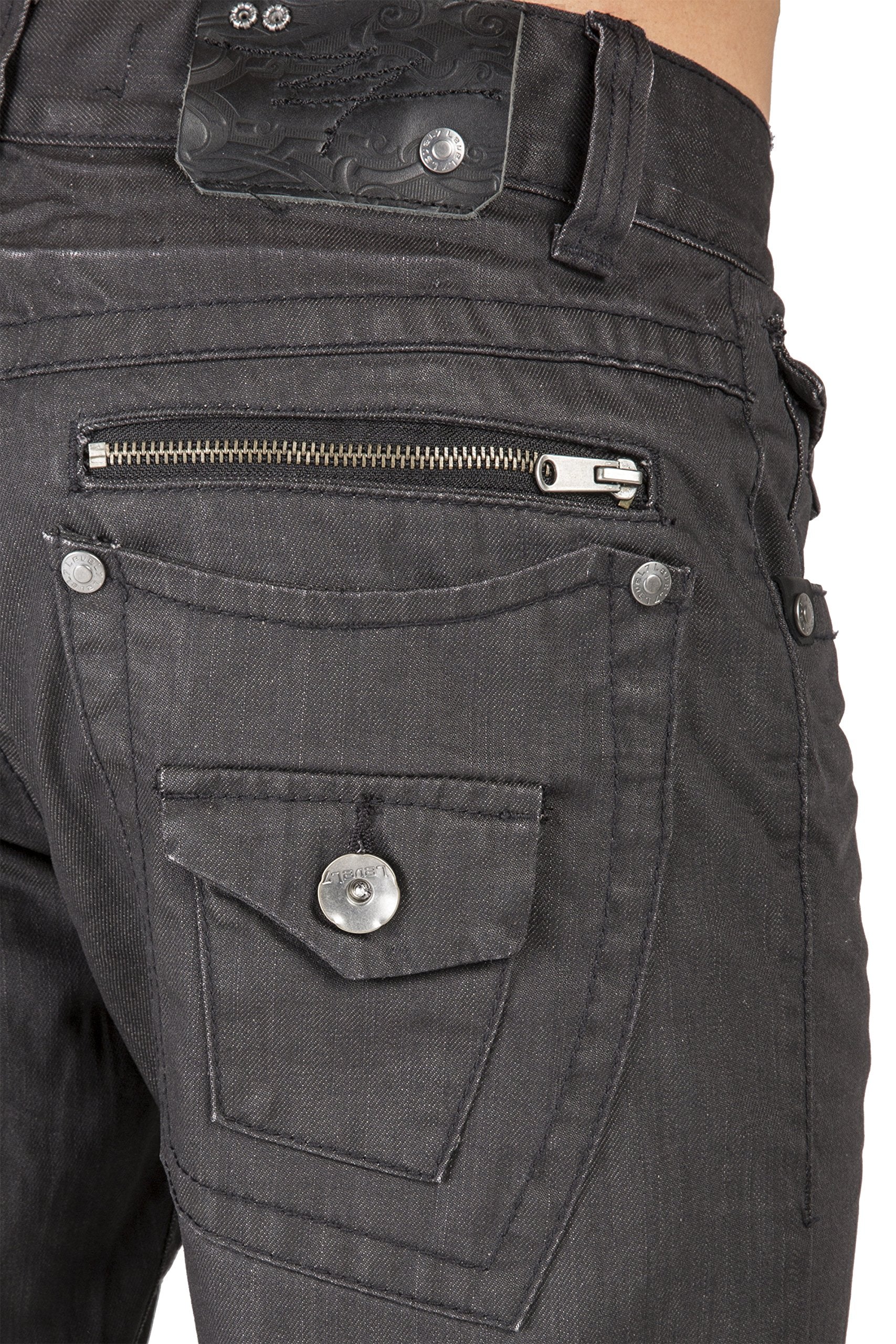 Level 7 Men's Relaxed Straight Leg Premium Denim Jeans Dark Vintage Hand Sanding