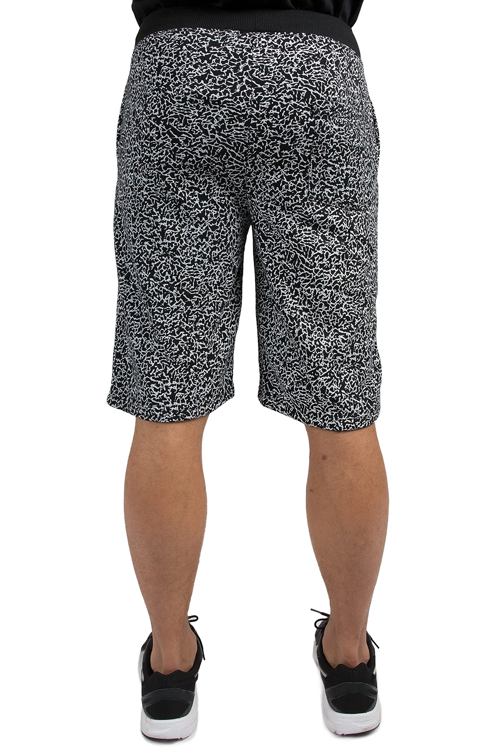 Vibes Men's Shorts All Over Print Elastic Waist & Bottom