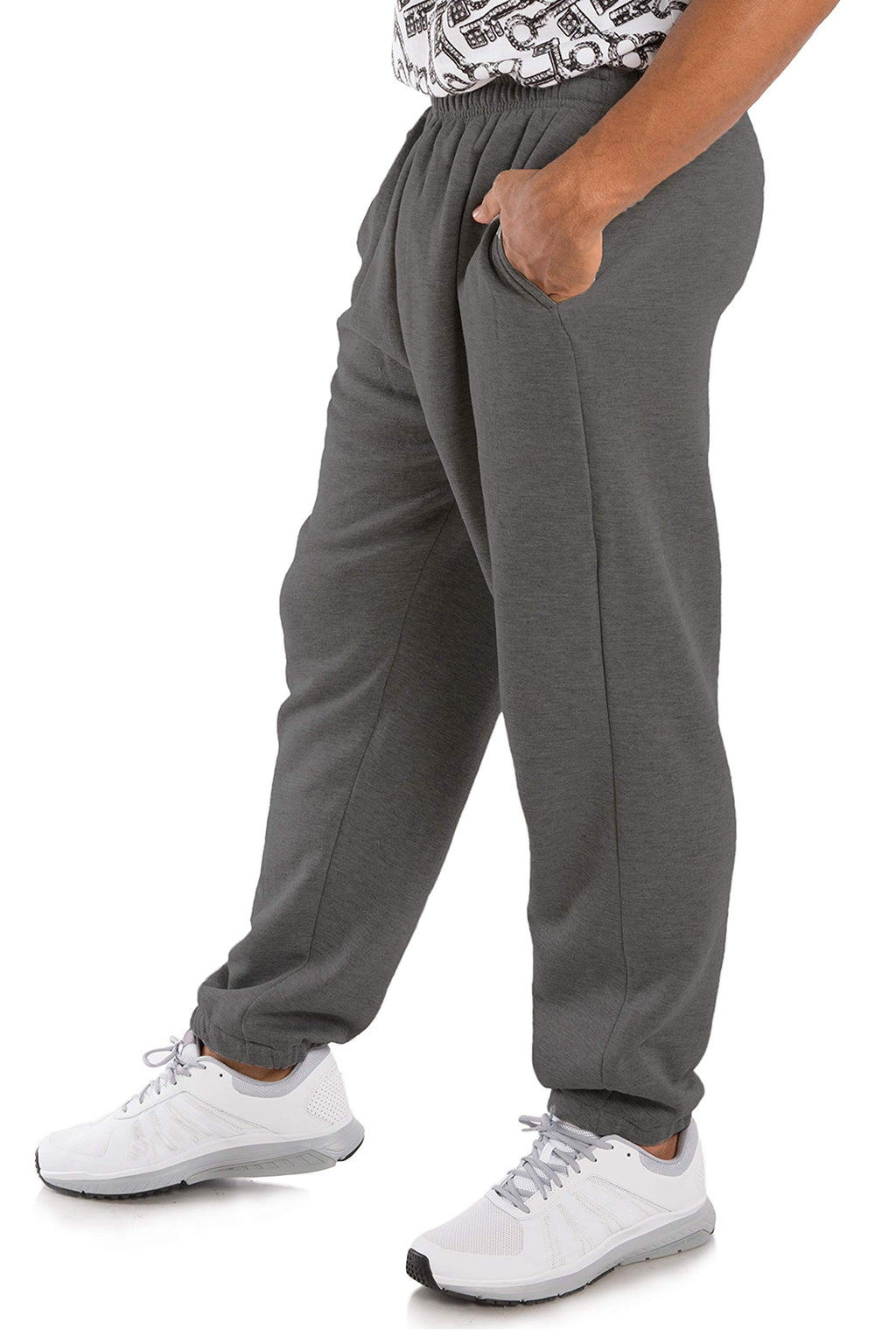 VIBES Men's Fleece Sweatpants Elastic Waistband & Bottom Relaxed Fit
