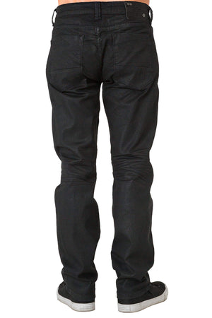 Level 7 Men's Relaxed Straight Premium Denim Jeans Black Coated