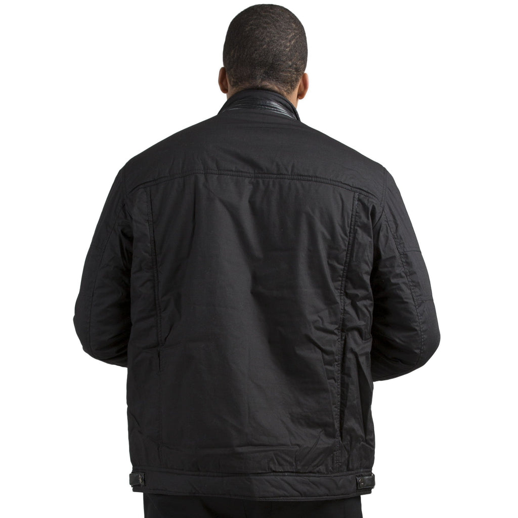 VIBES Men's Waterproof Coated Canvas Outerwear Zip Up Padded Jackets zipper pockets