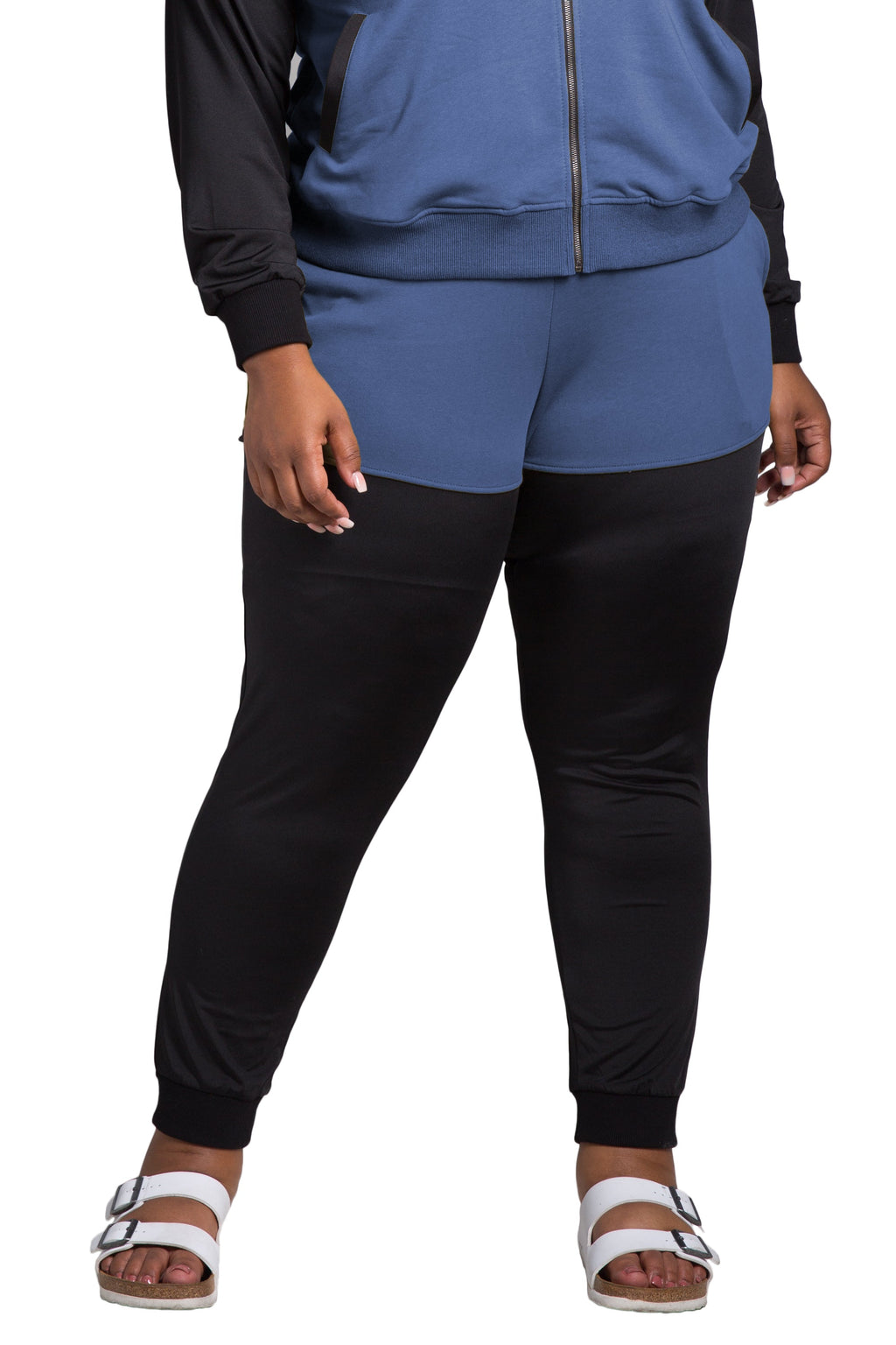 Poetic Justice Women's Plus Size Contrast Blocked Jogger