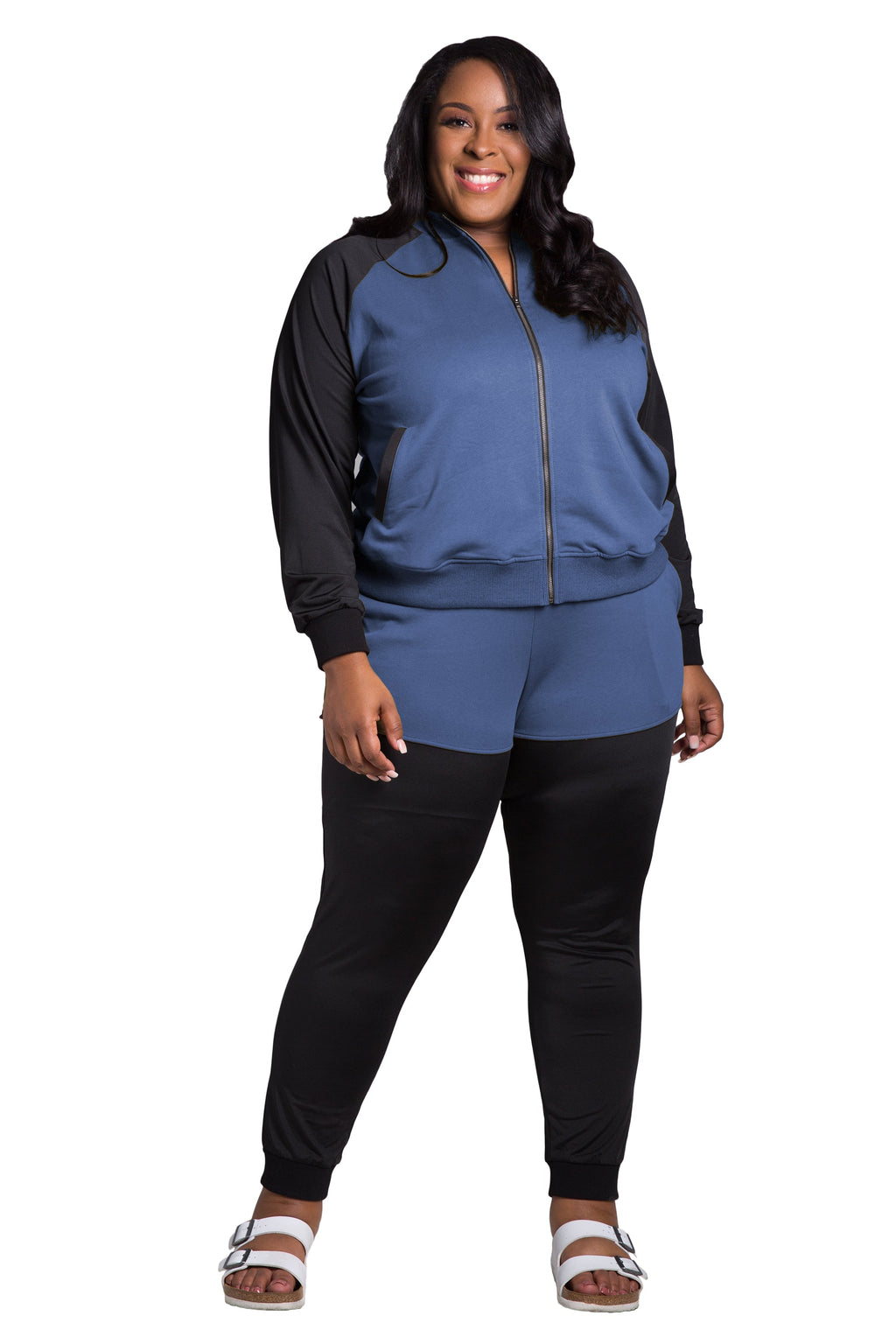 Poetic Justice Women's Plus Size Contrast Blocked Jogger