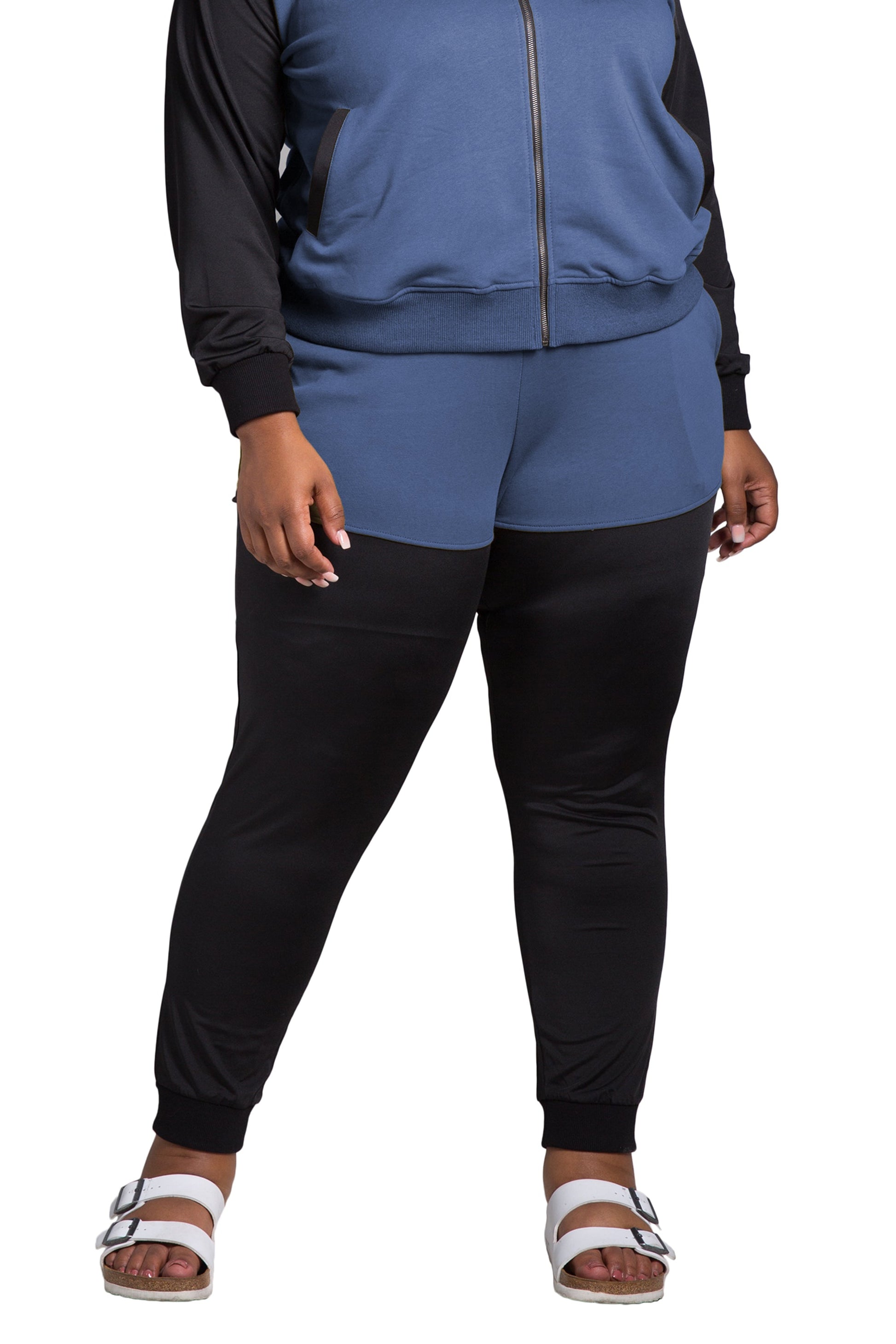 Poetic Justice Women's Plus Size Contrast Blocked Jogger