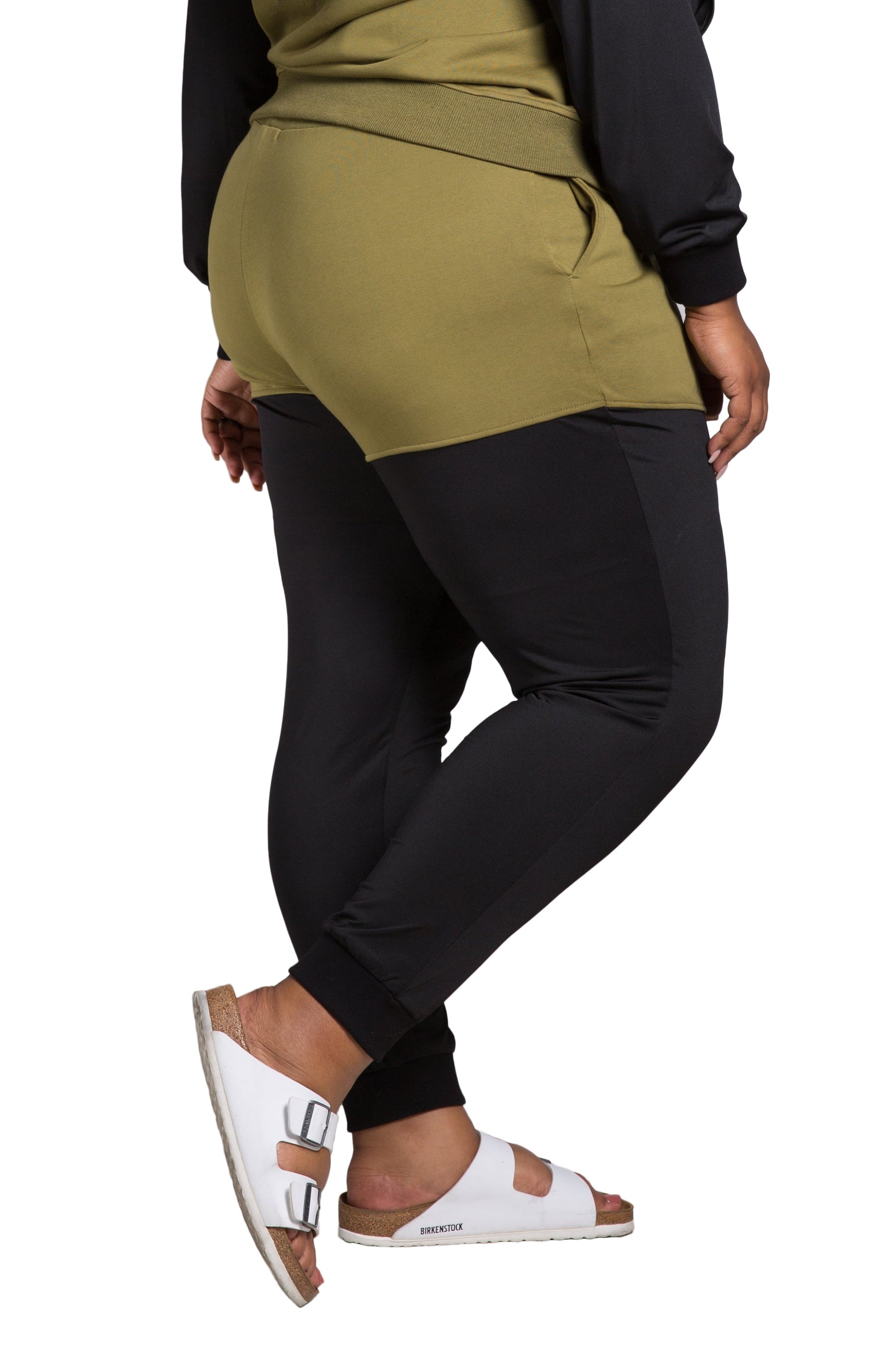 Poetic Justice Women's Plus Size Contrast Blocked Jogger
