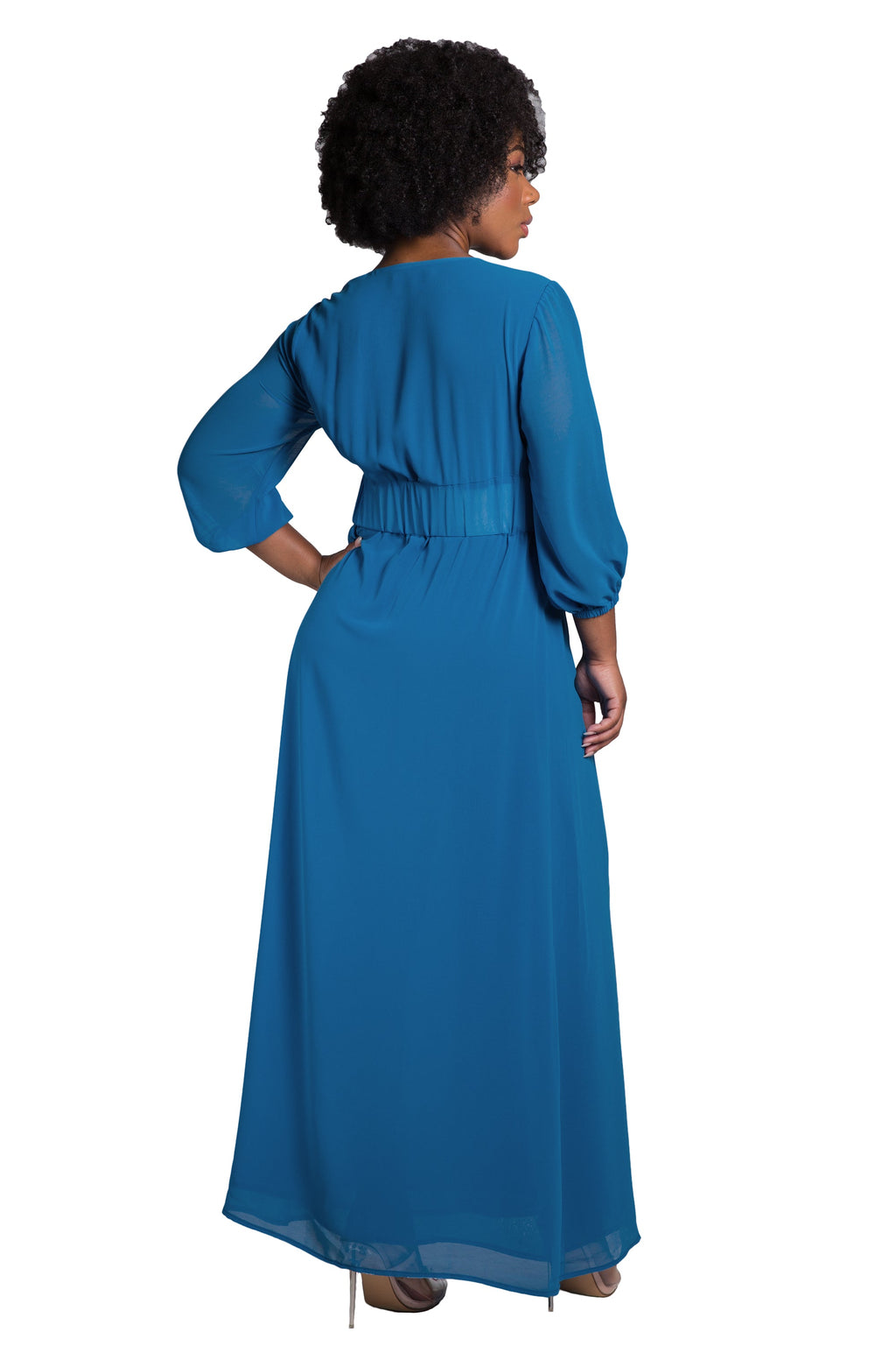 Poetic Justice Women's Belted Surplice Maxi Dress