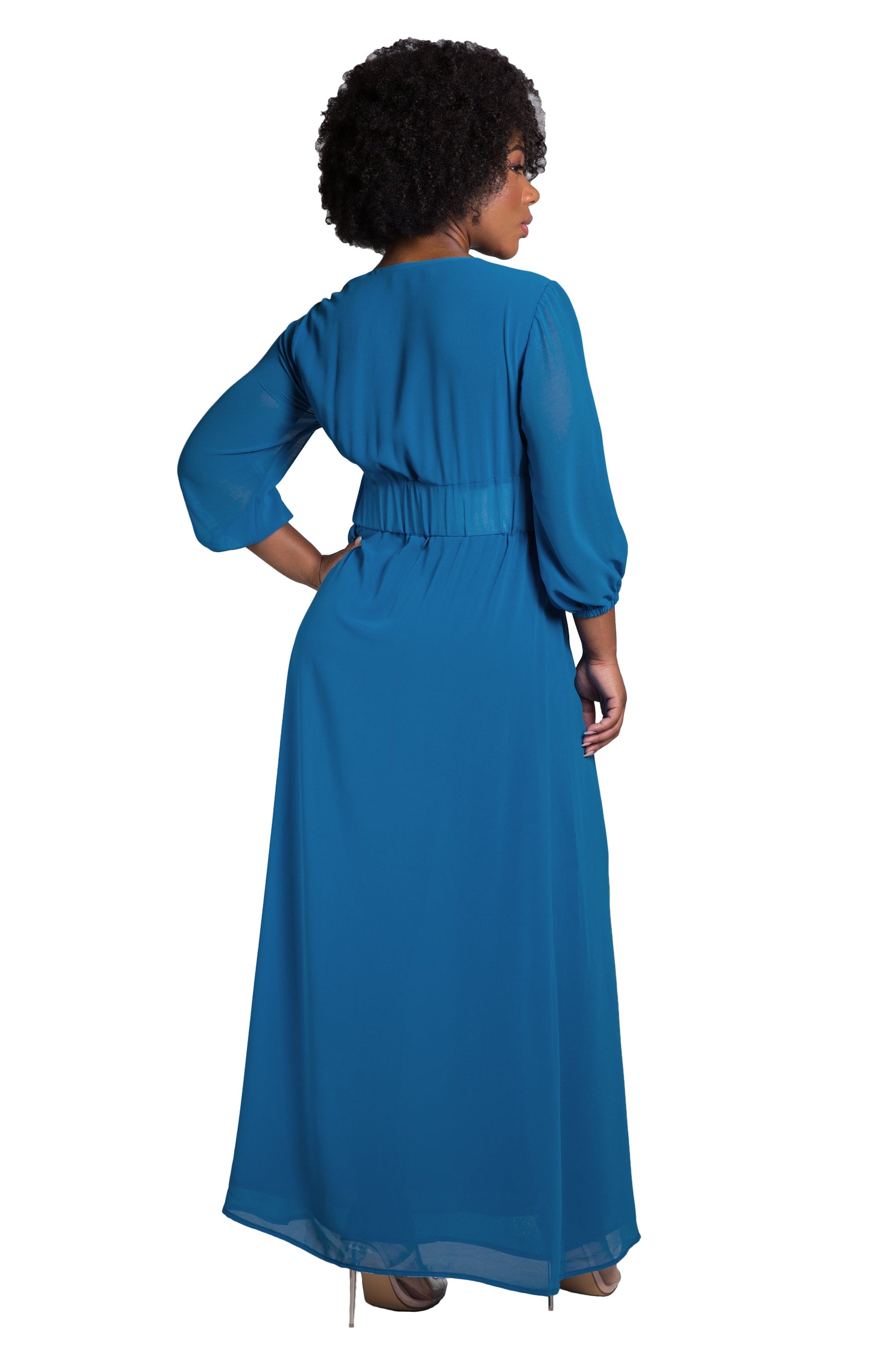 Poetic Justice Women's Belted Surplice Maxi Dress