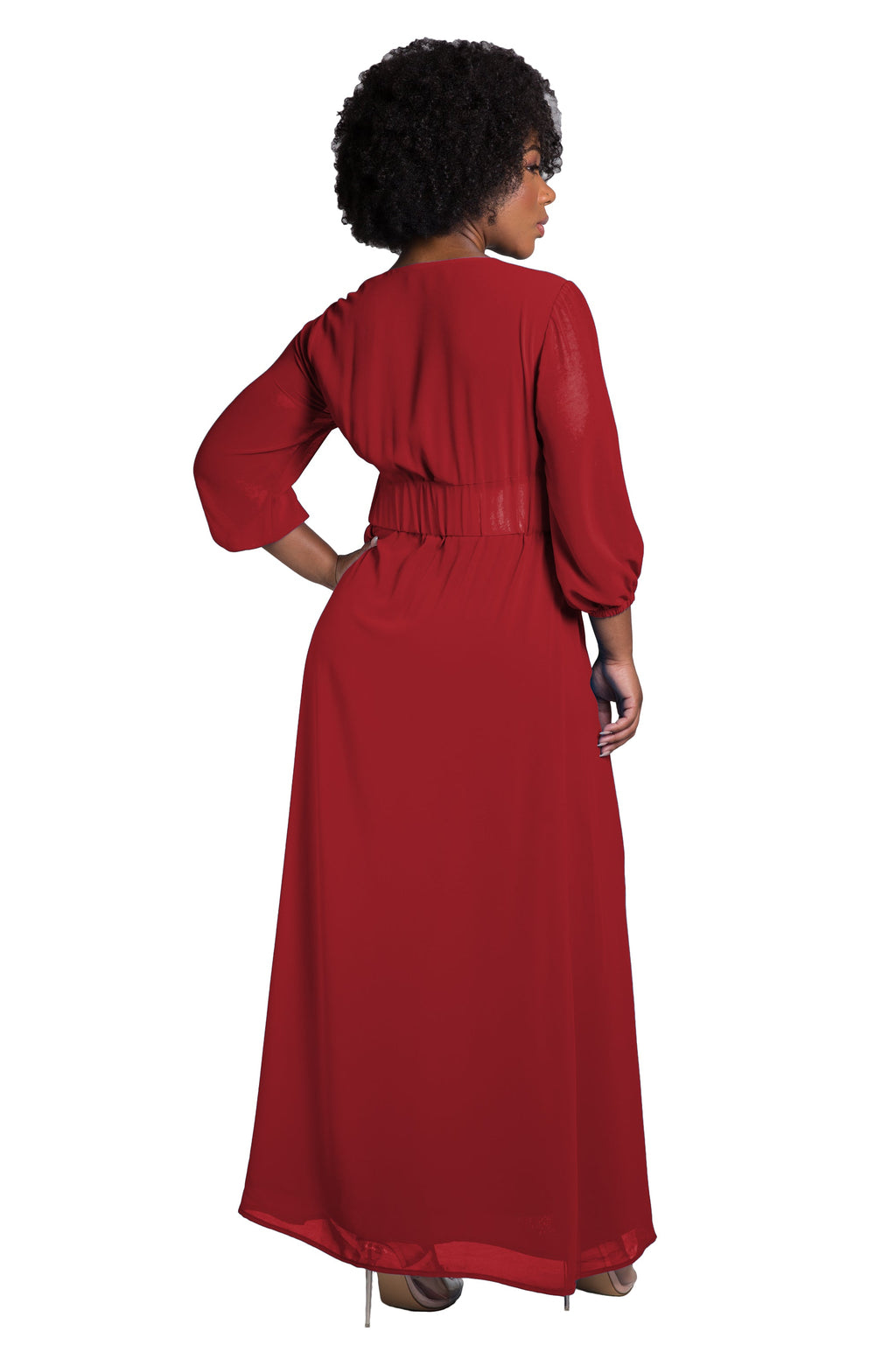 Poetic Justice Women's Belted Surplice Maxi Dress