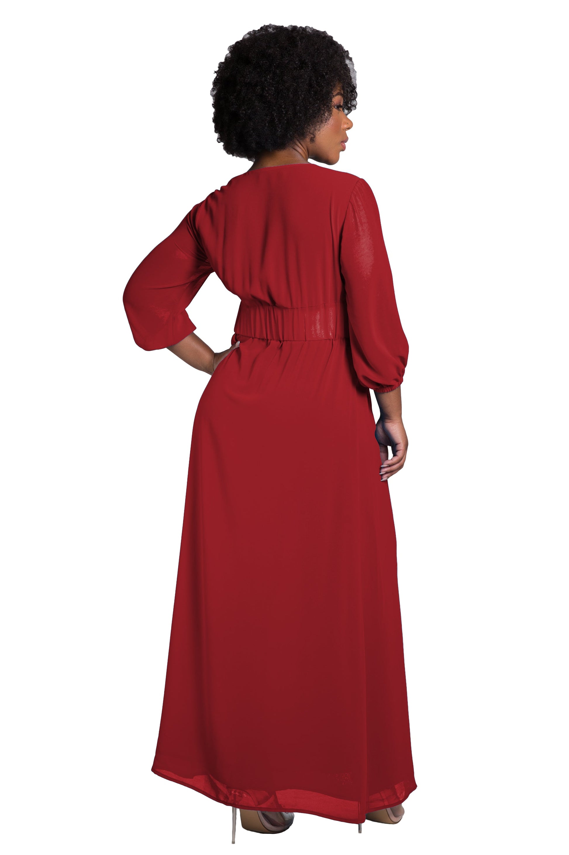 Poetic Justice Women's Belted Surplice Maxi Dress