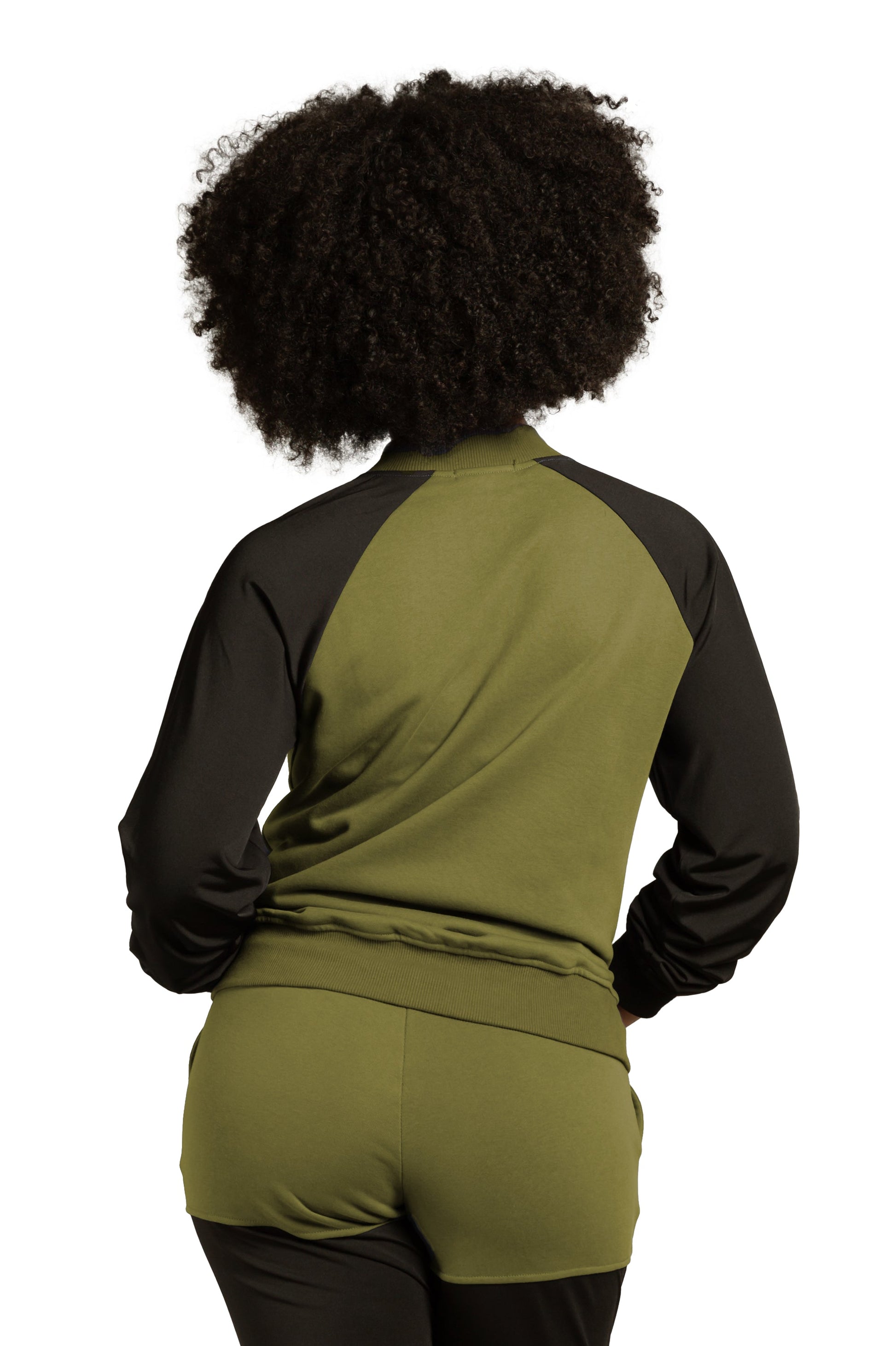 Poetic Justice Women's Zip Up Conrast Blocked Sweatshirt Jacket