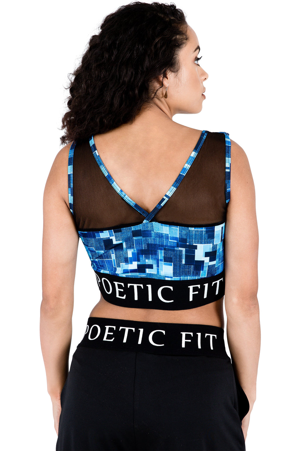 Poetic Justice Curvy Women's Sports Bra Mesh V-Back