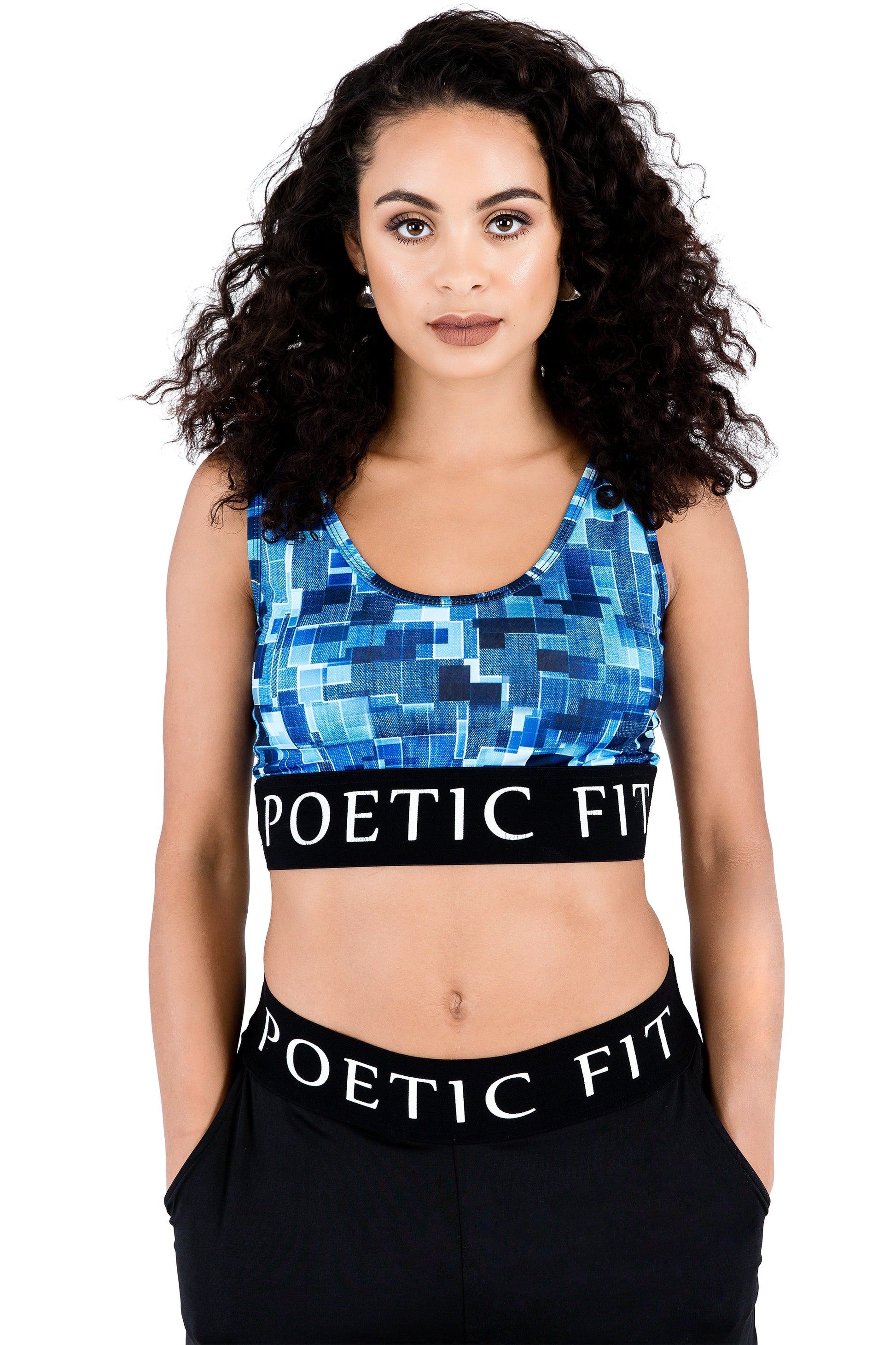 Poetic Justice Curvy Women's Sports Bra Mesh V-Back