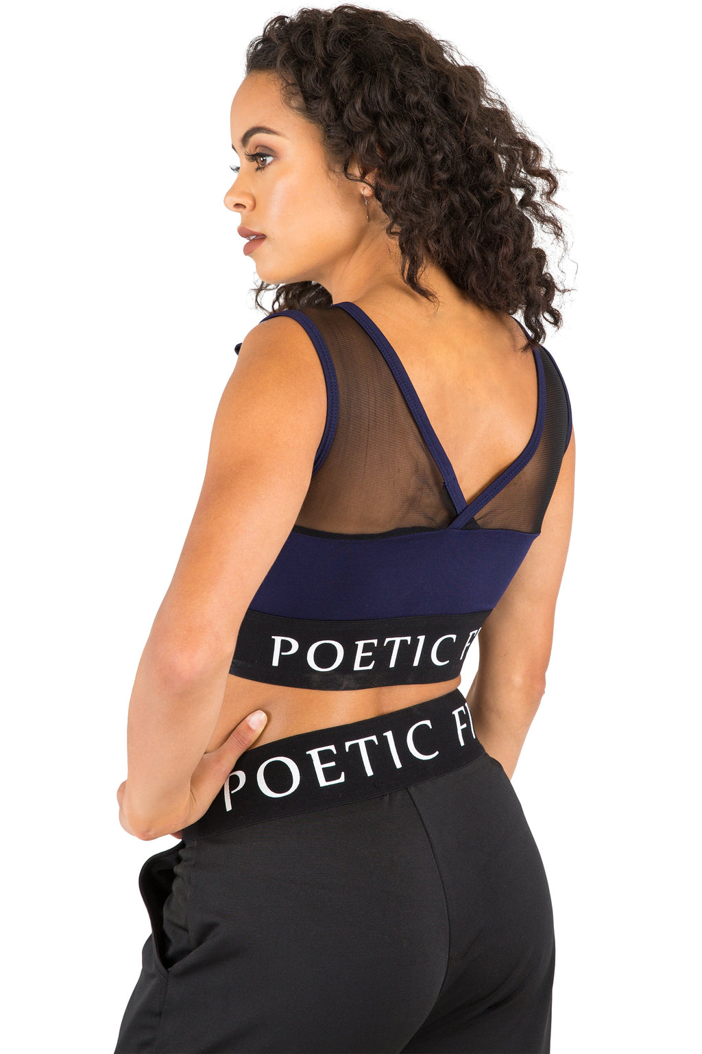 Poetic Justice Curvy Women's Sports Bra Mesh V-Back