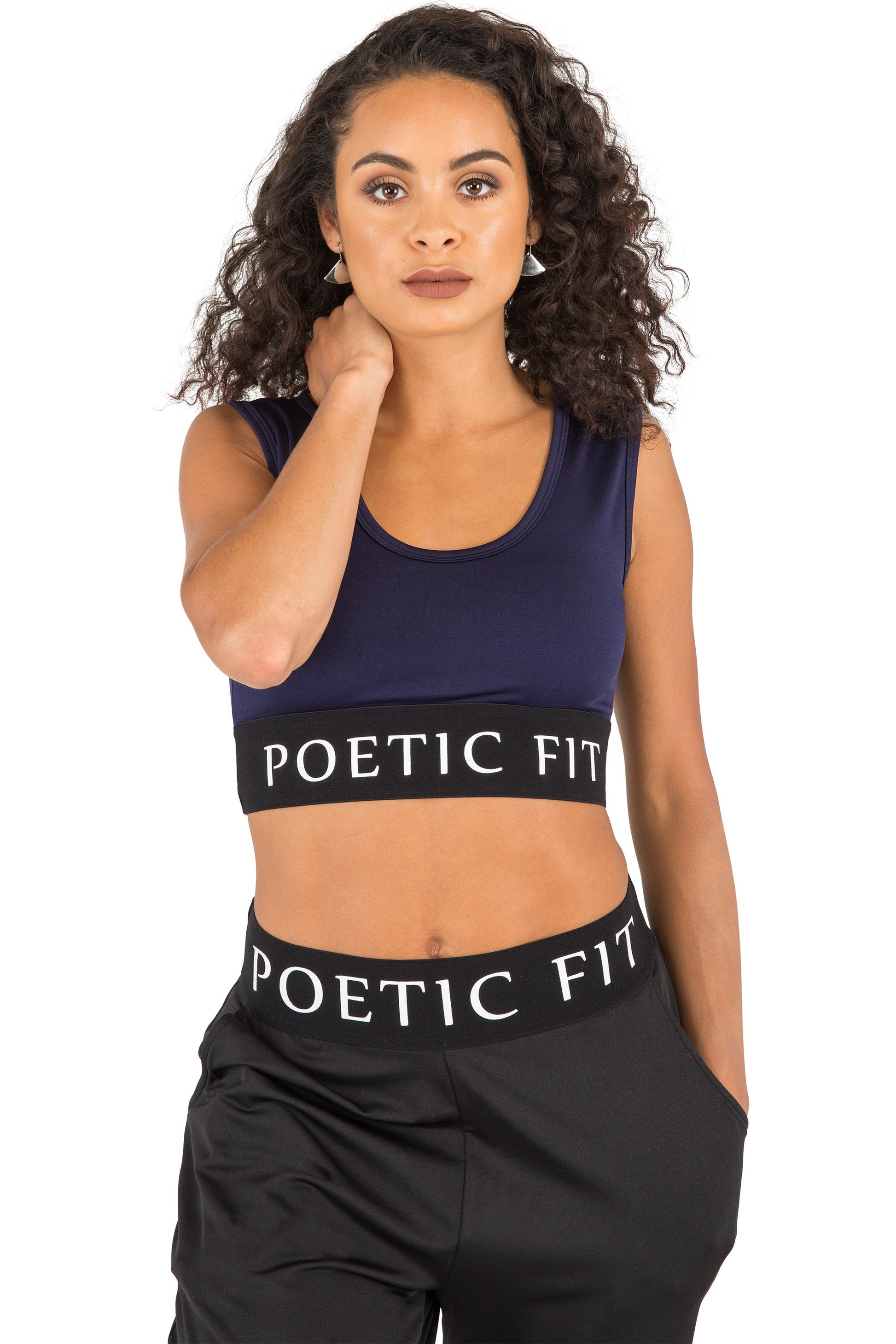 Poetic Justice Curvy Women's Sports Bra Mesh V-Back
