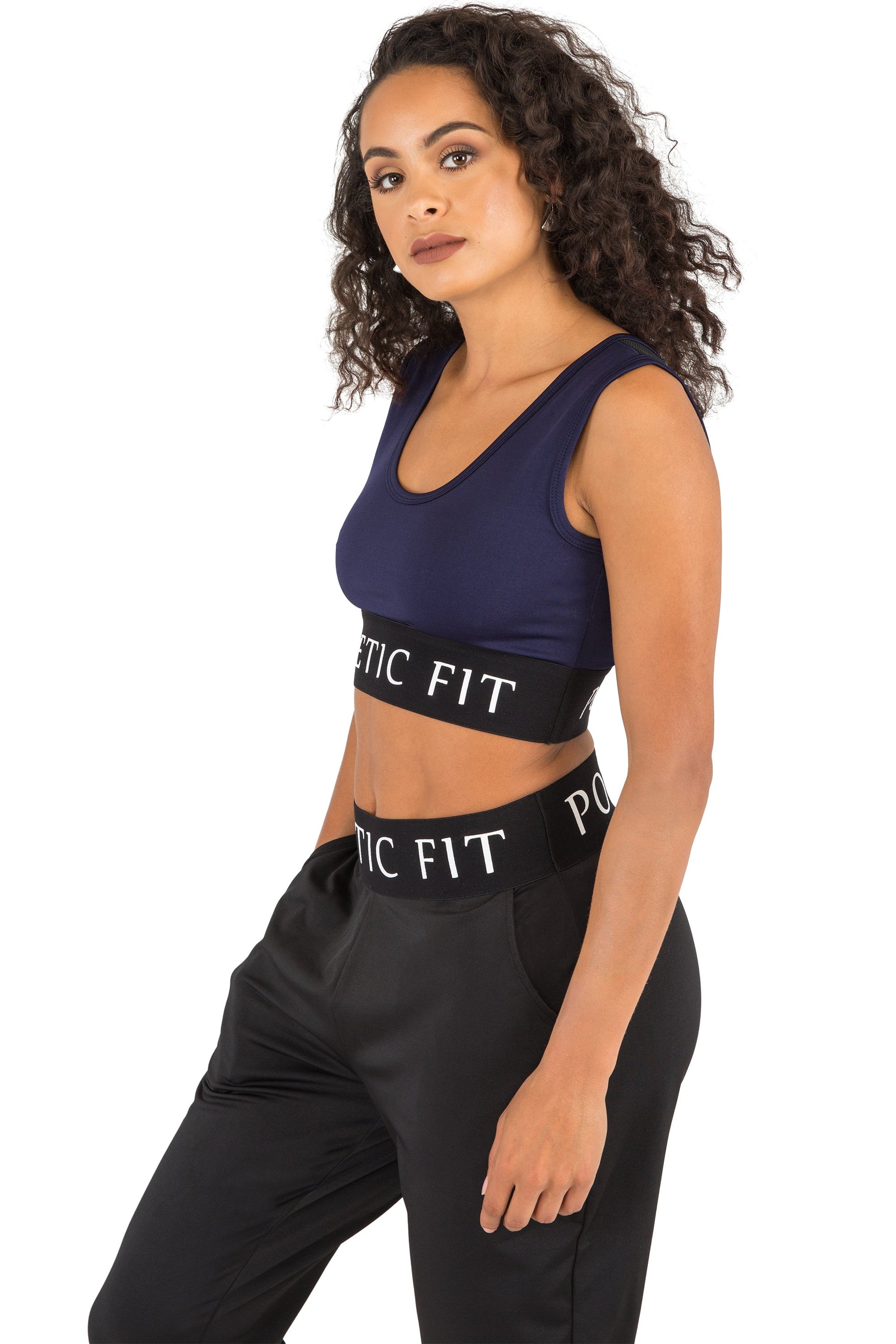 Poetic Justice Curvy Women's Sports Bra Mesh V-Back