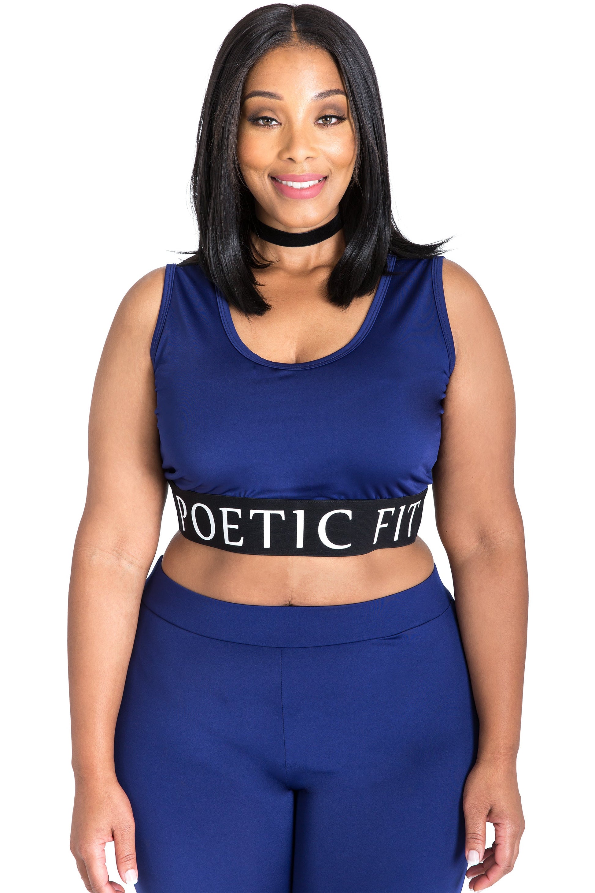 Poetic Justice Women's Curvy Fit Sports Bra Mesh V-Back