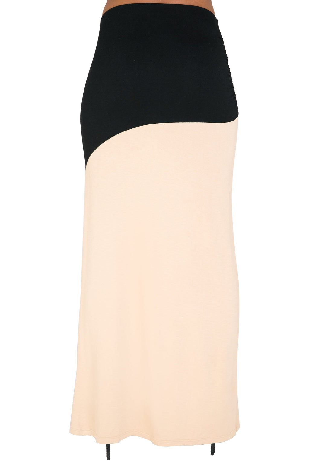 Poetic Justice Curvy Women's Black Stretch Maxi Skirt With Zip Up Split