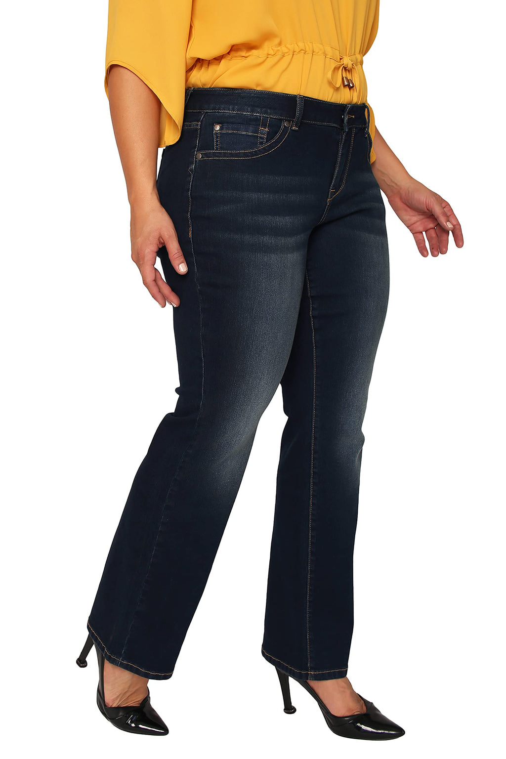 Miss Halladay Plus Size Women's Midrise Skinny Flare Jeans