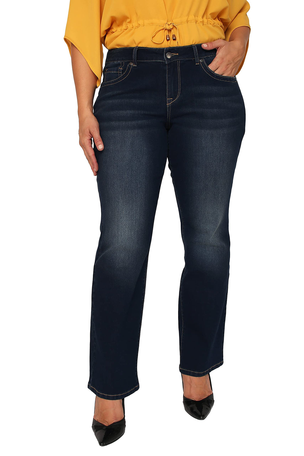 Miss Halladay Plus Size Women's Midrise Skinny Flare Jeans