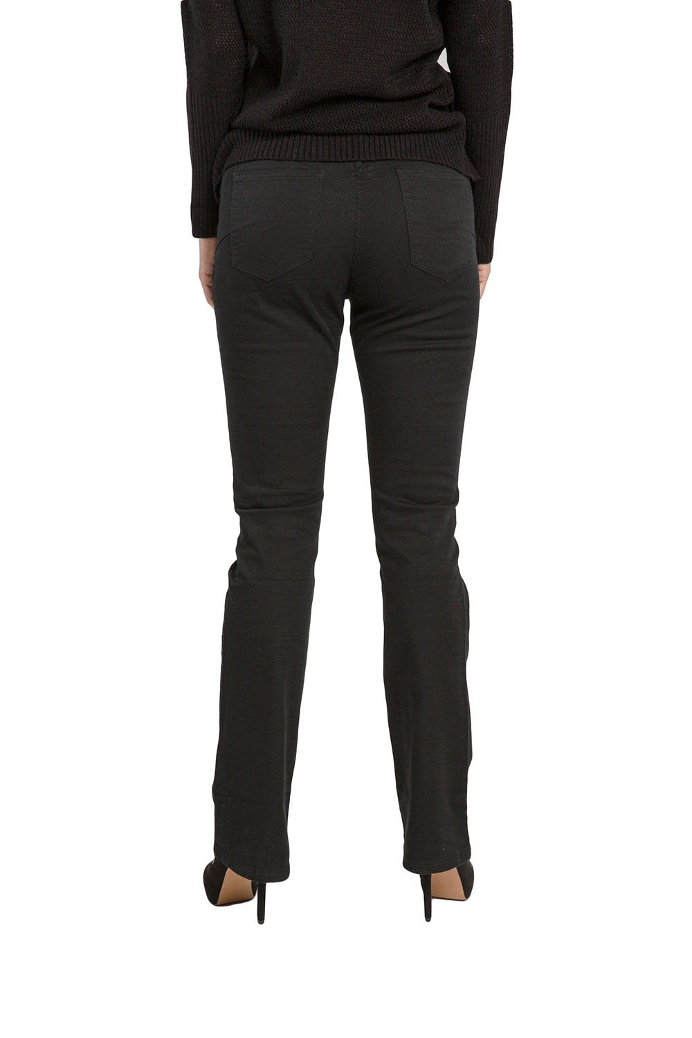 Miss Halladay Women's Black Stretch Denim Skinny Bootcut Jeans Midrise