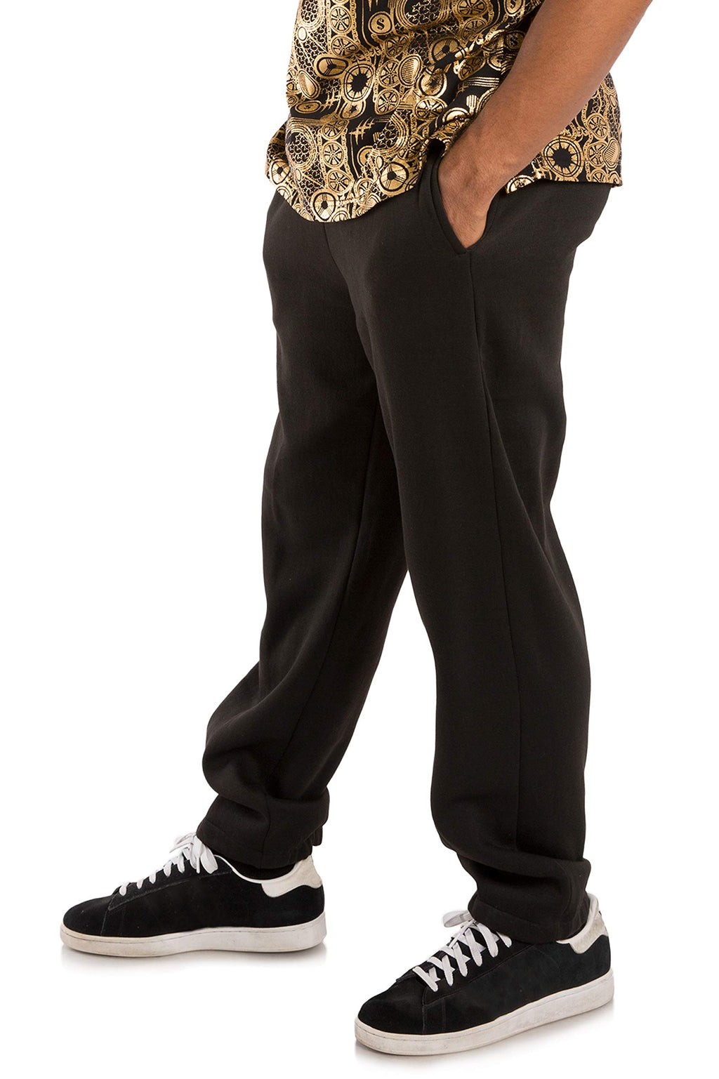 VIBES Men's Fleece Sweatpants Elastic Waistband & Bottom Relaxed Fit