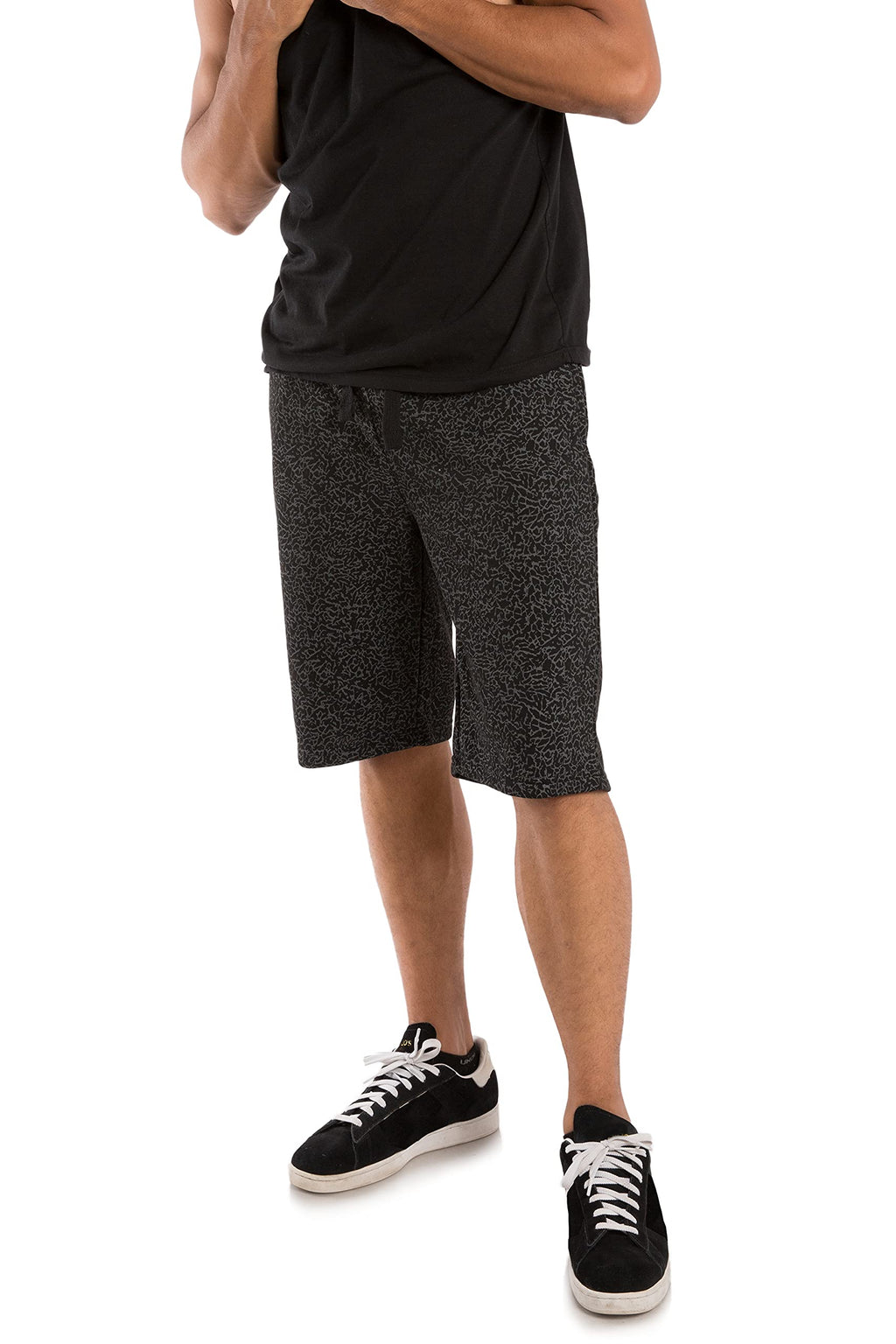 Vibes Men's Shorts All Over Print Elastic Waist & Bottom